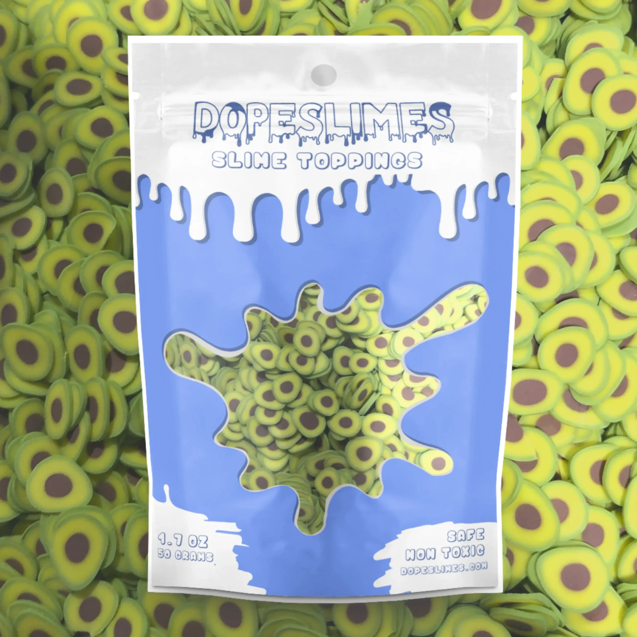 Slime Fimo Slices>Dope Slime Avocado Fimo Slices