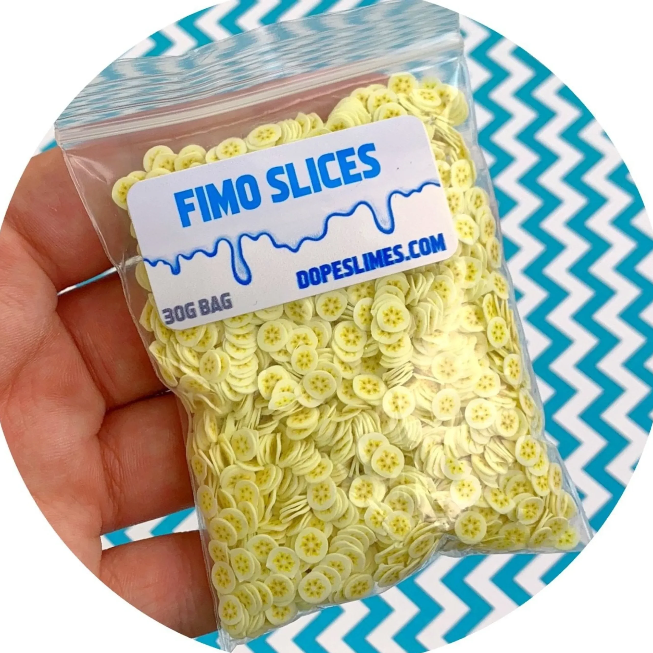 Slime Fimo Slices>Dope Slime Banana Fimo Slices