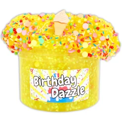 Clear Base Slime|Beaded Slime>Dope Slime Birthday Dazzle