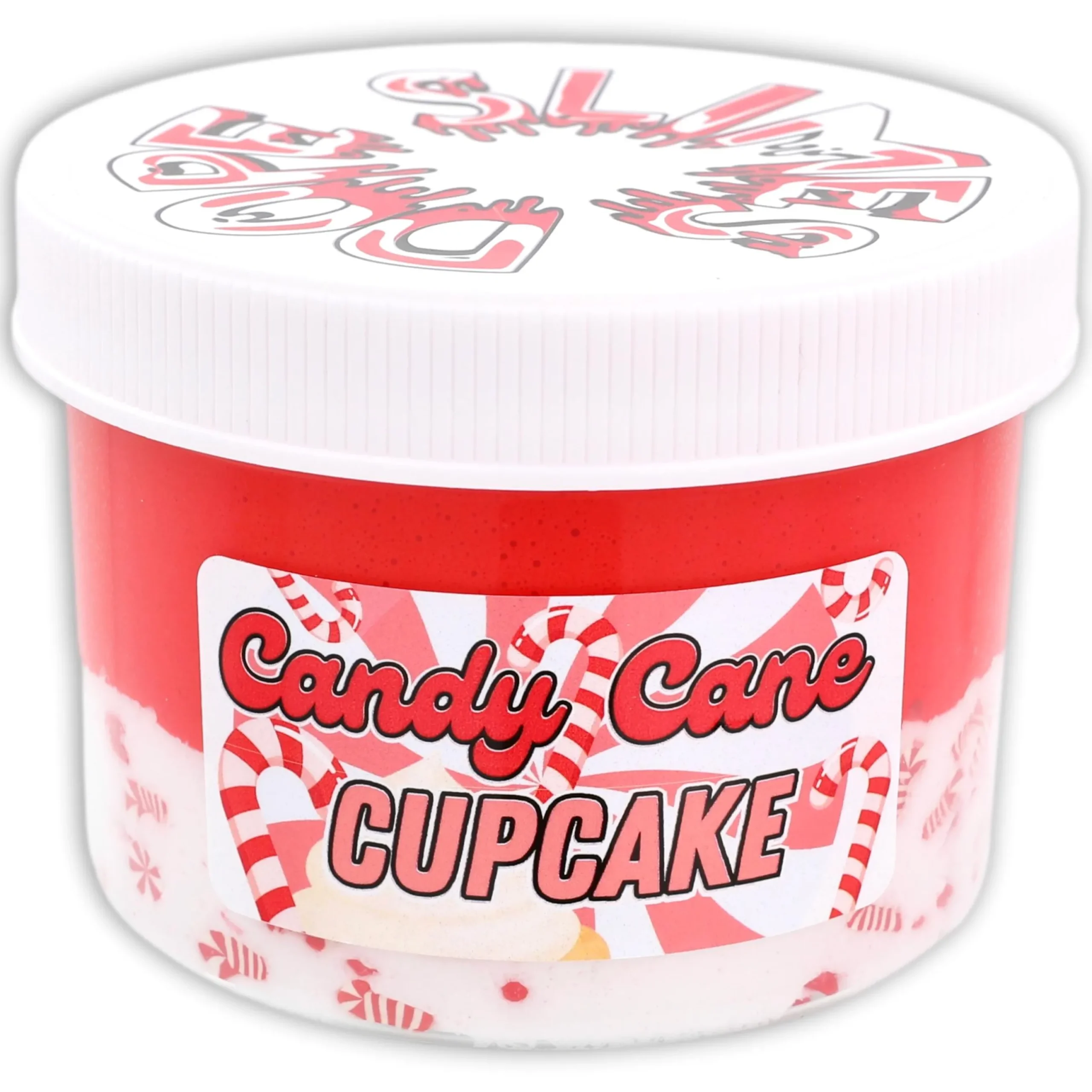 Butter Slime|Christmas Slimes>Dope Slime Candy Cane Cupcake