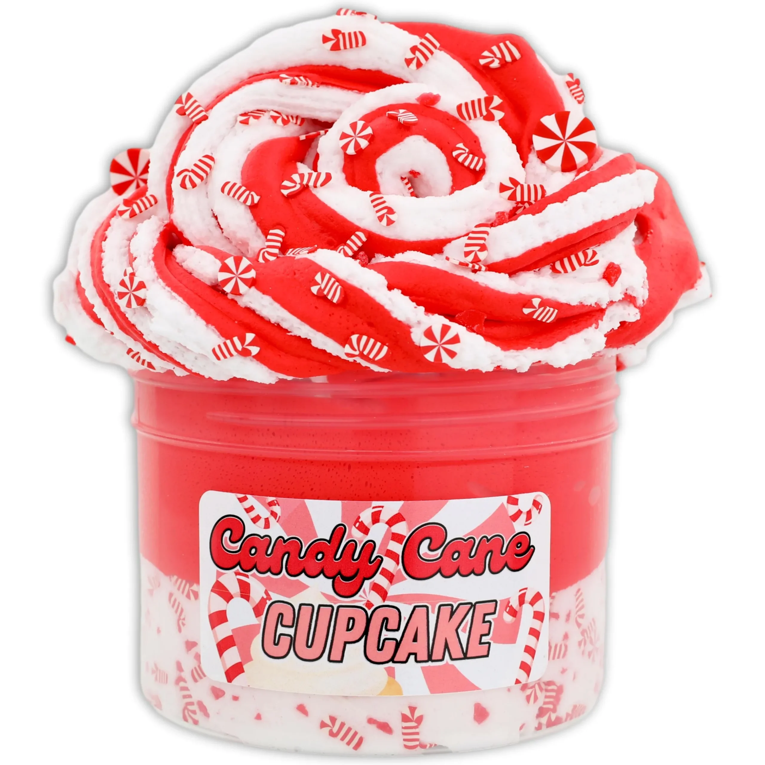 Butter Slime|Christmas Slimes>Dope Slime Candy Cane Cupcake
