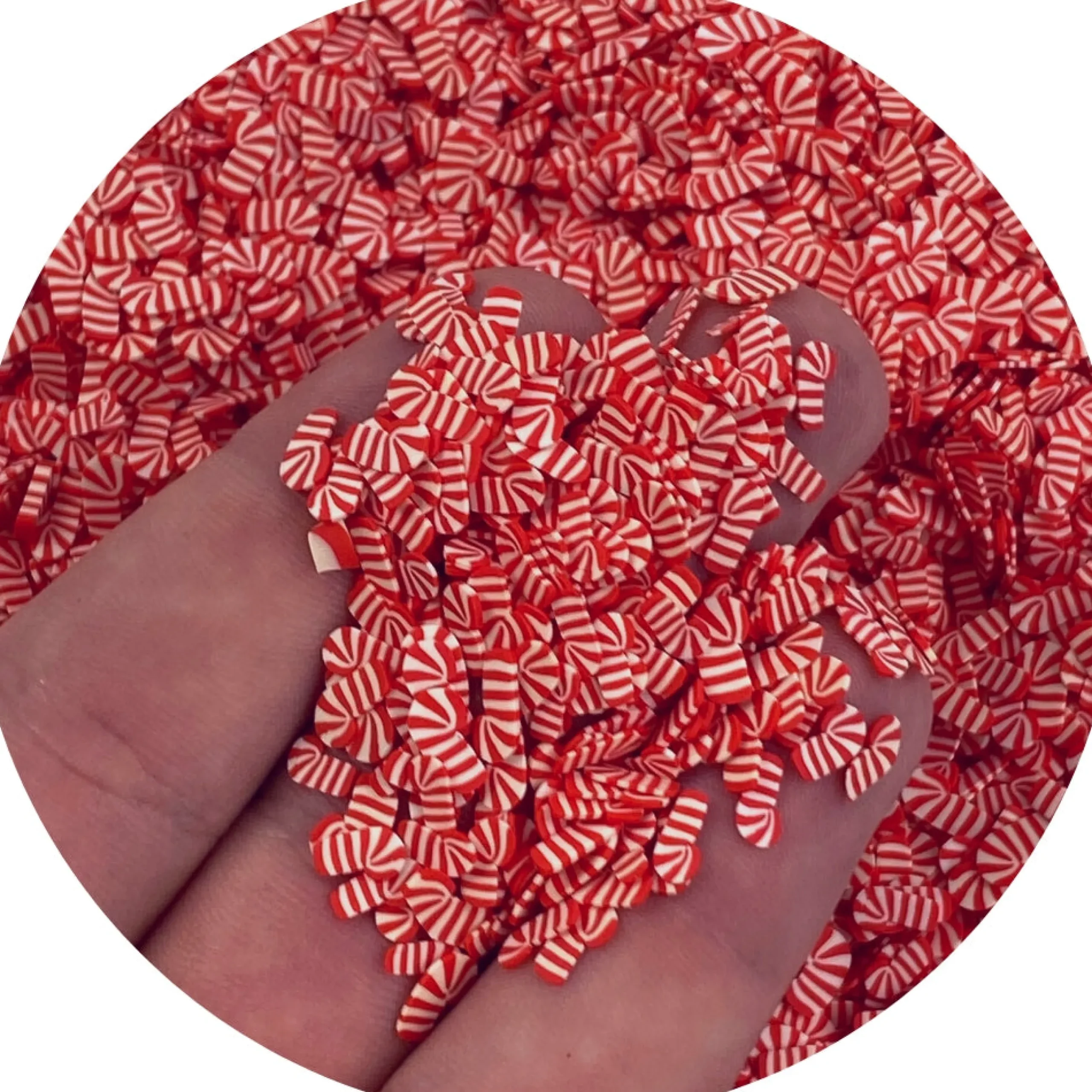 Slime Fimo Slices>Dope Slime Candy Cane Fimo Slices