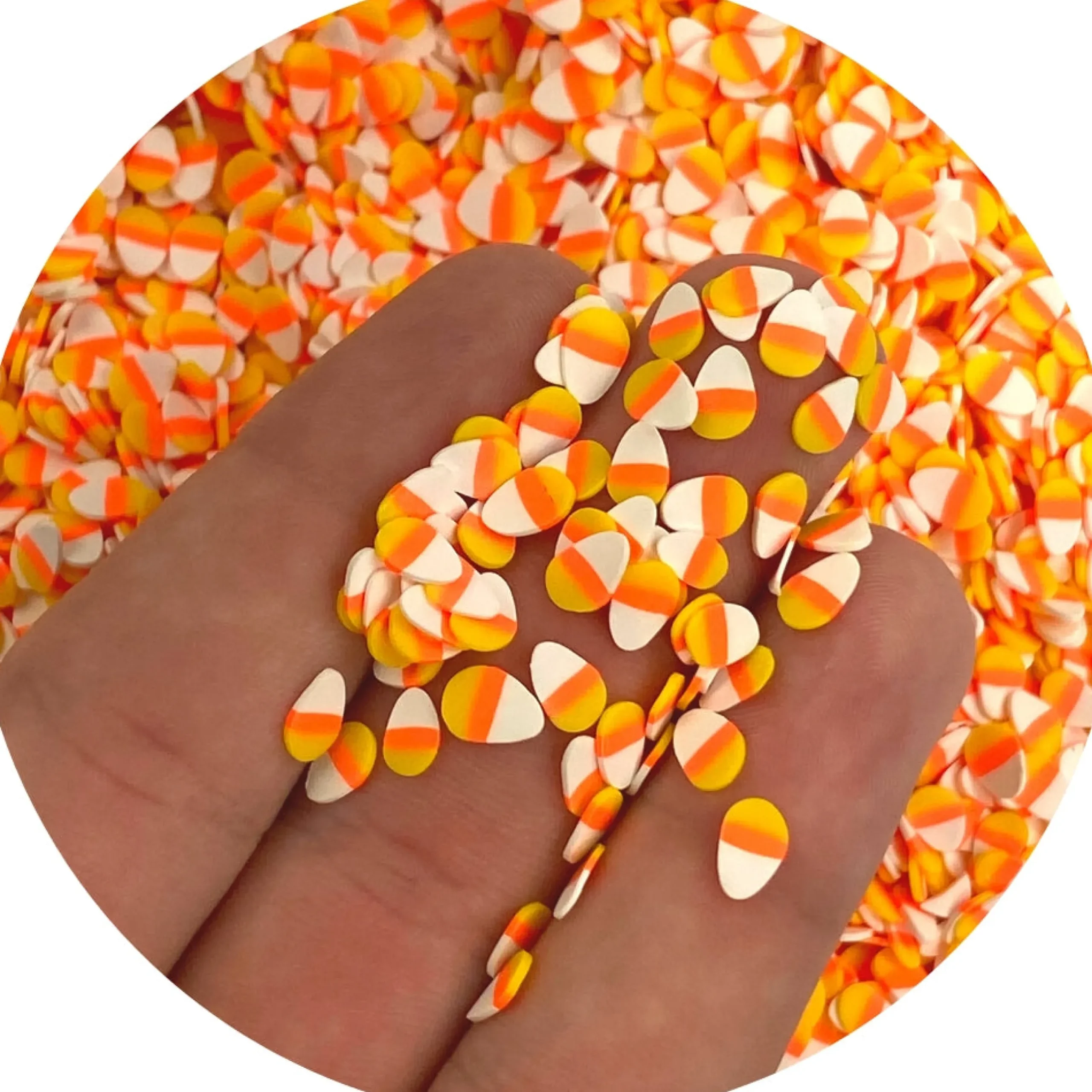 Slime Fimo Slices>Dope Slime Candy Corn Fimo Slices