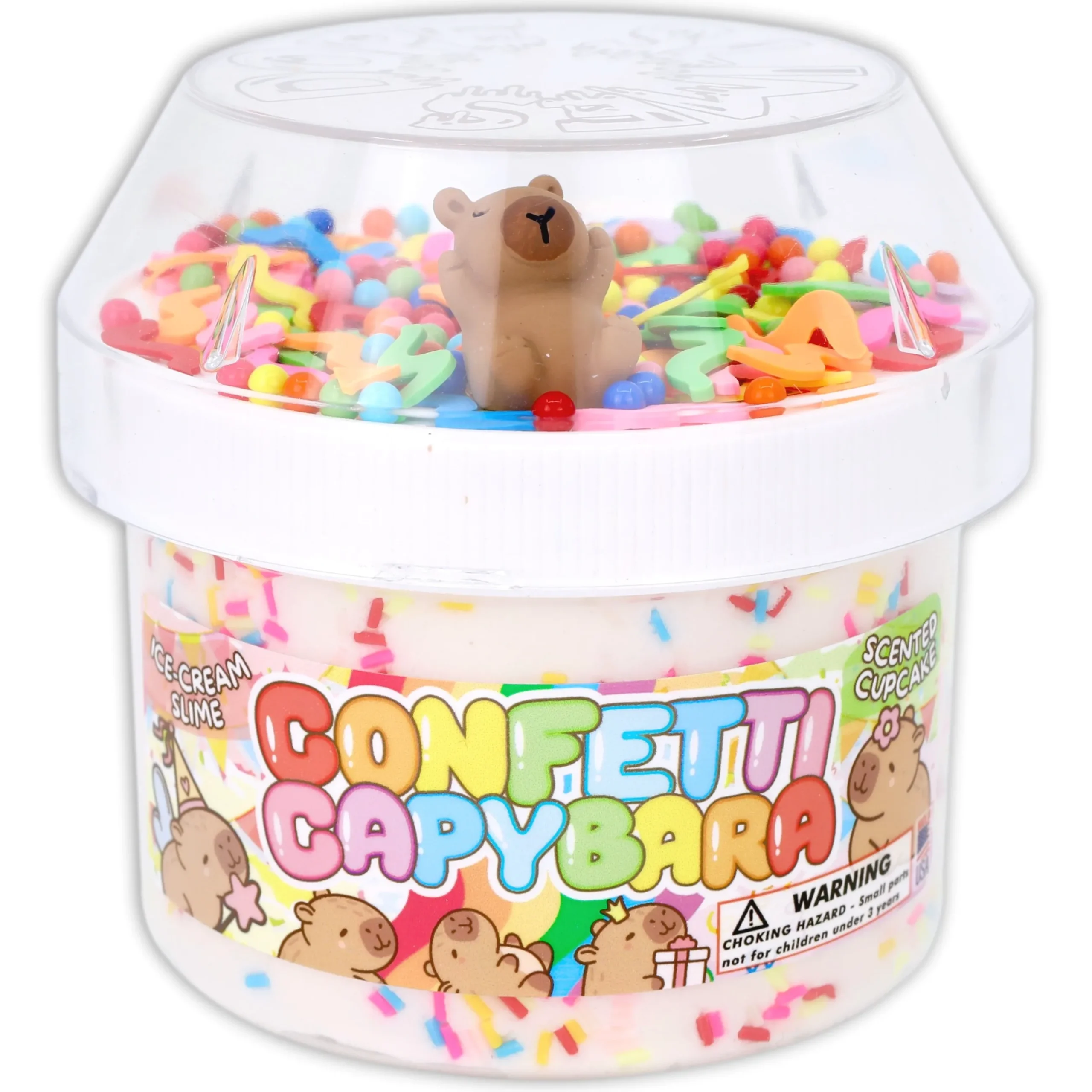 Ice-Cream Slimes|Unique Textured Slime>Dope Slime Confetti Capybara