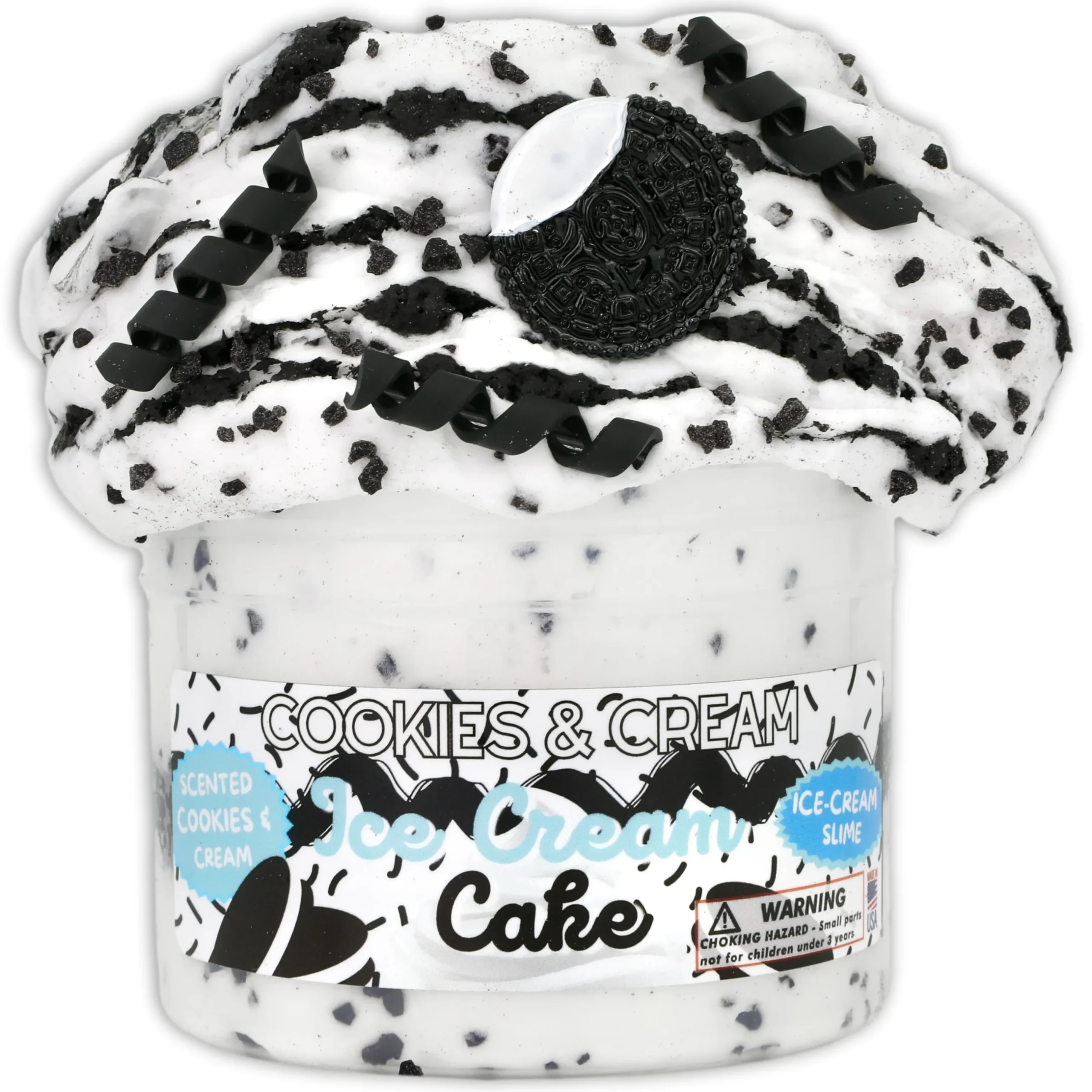 Ice-Cream Slimes|Unique Textured Slime>Dope Slime Cookies & Cream Ice-Cream Cake