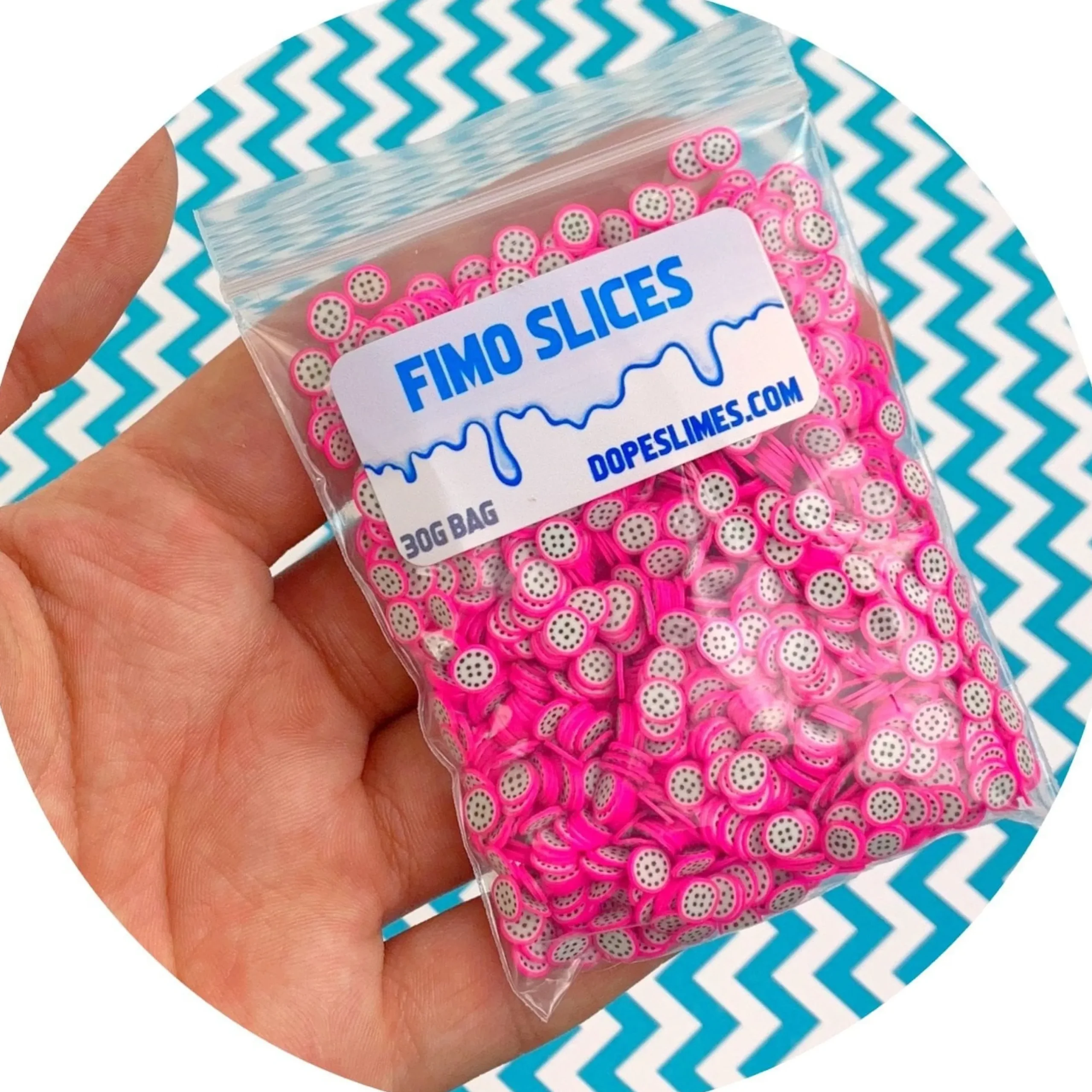 Slime Fimo Slices>Dope Slime Dragon Fruit Fimo Slices