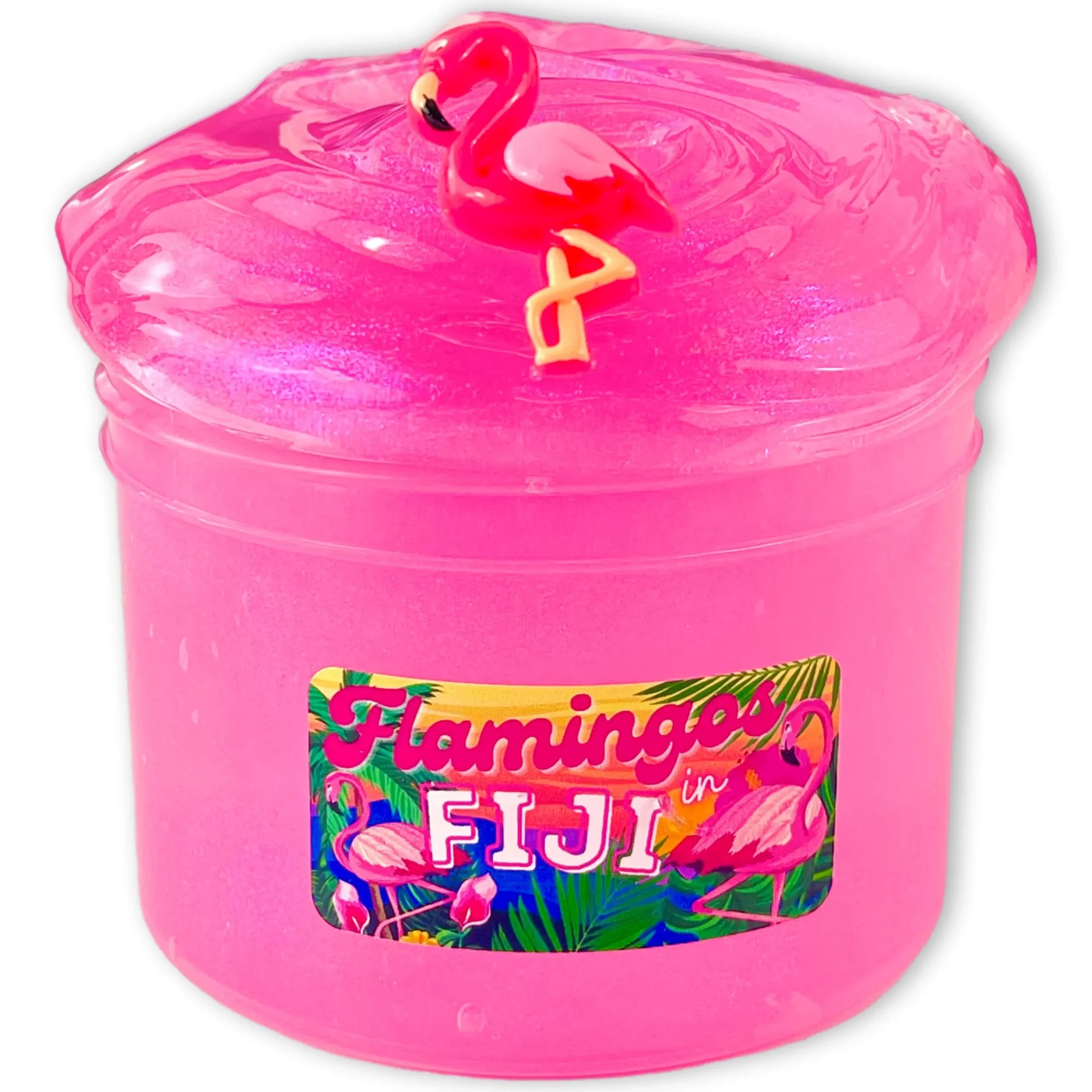 Clear Base Slime>Dope Slime Flamingos In Fiji
