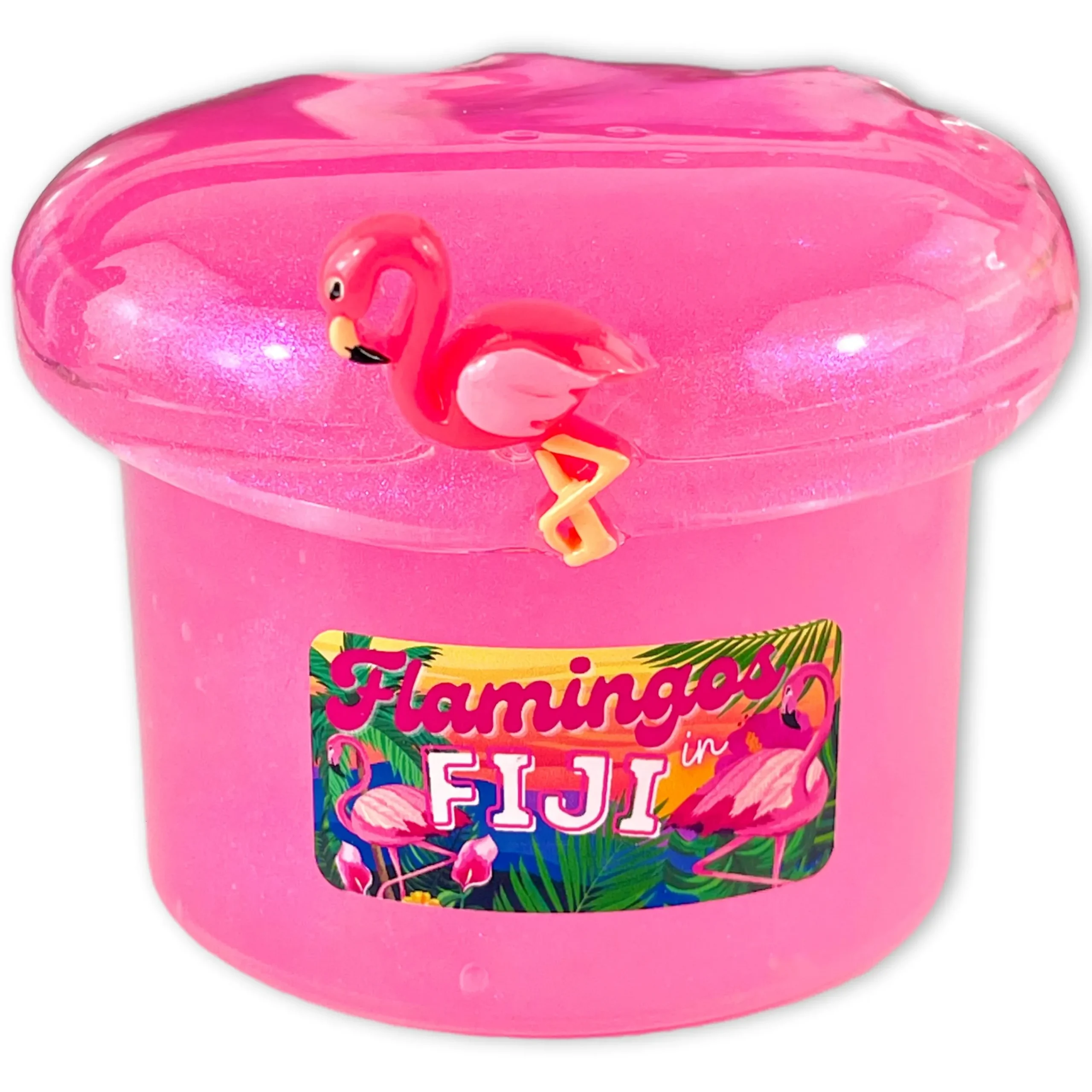 Clear Base Slime>Dope Slime Flamingos In Fiji