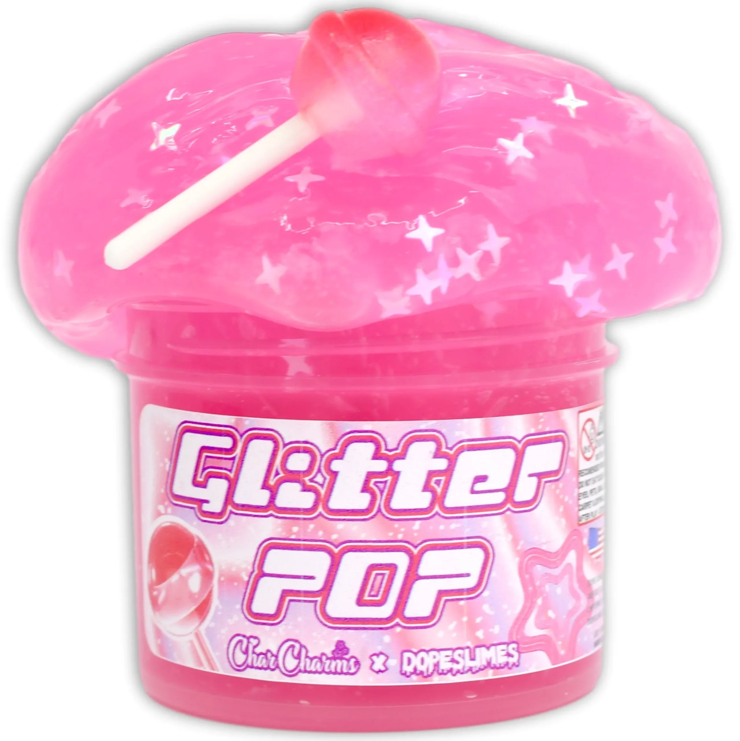 Clear Base Slime>Dope Slime Glitter Pop! Travel Slime Charm Keychain s x CharCharms Collab