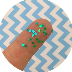Slime Sprinkles|Slime Glitter>Dope Slime Green Holographic Stars