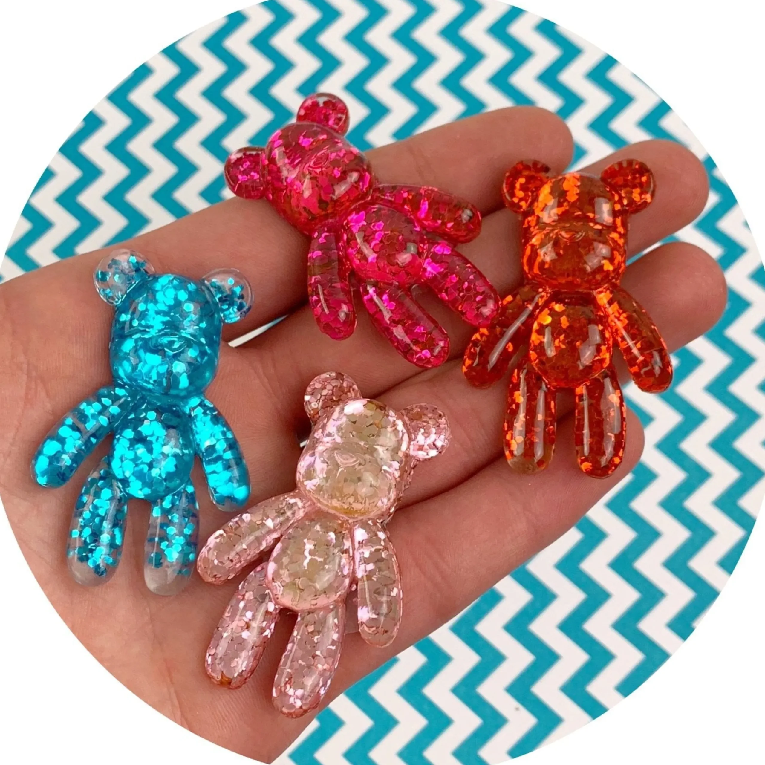 Slime Charms>Dope Slime Holographic Glitter Bear Charms