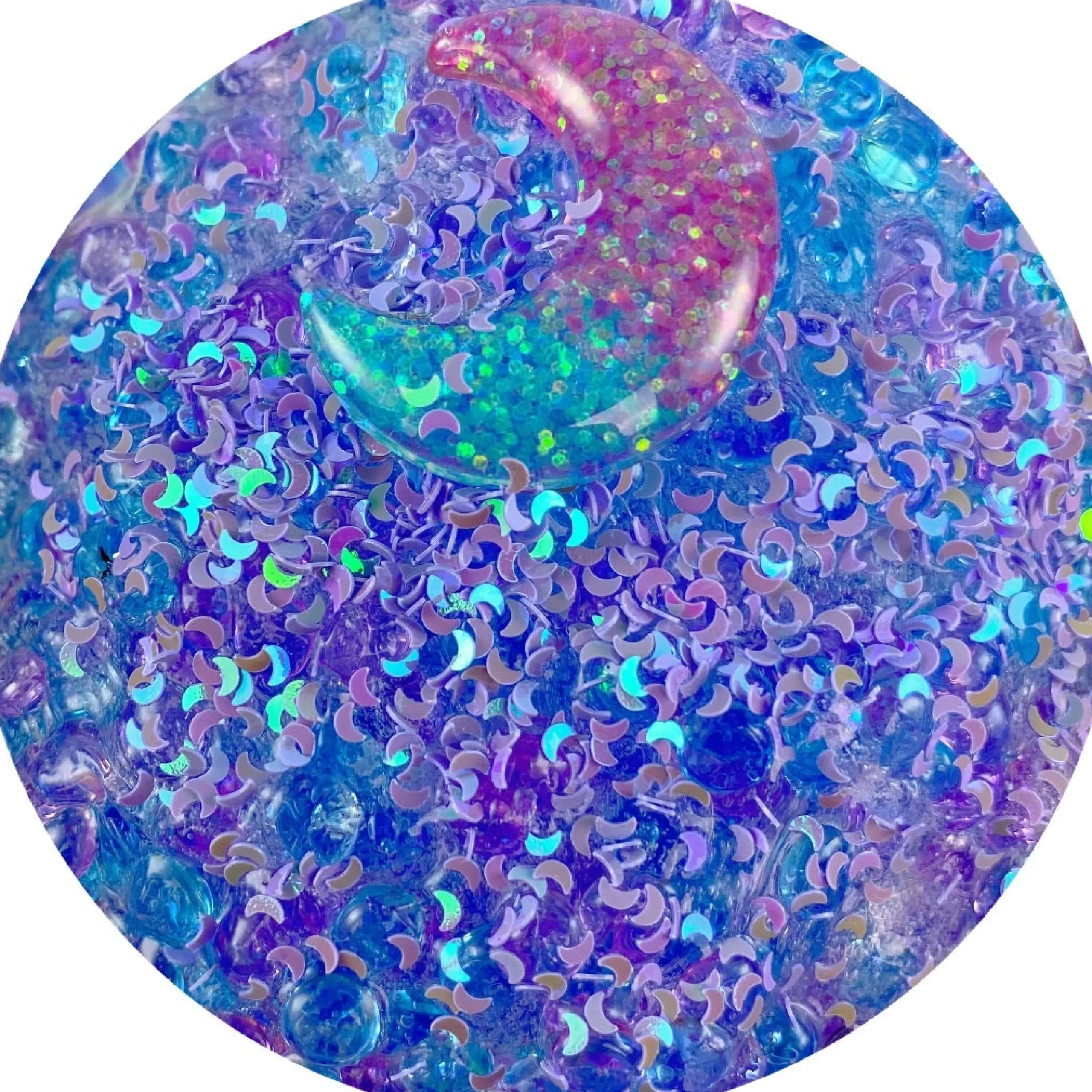 Clear Base Slime|Beaded Slime>Dope Slime Hypermoon