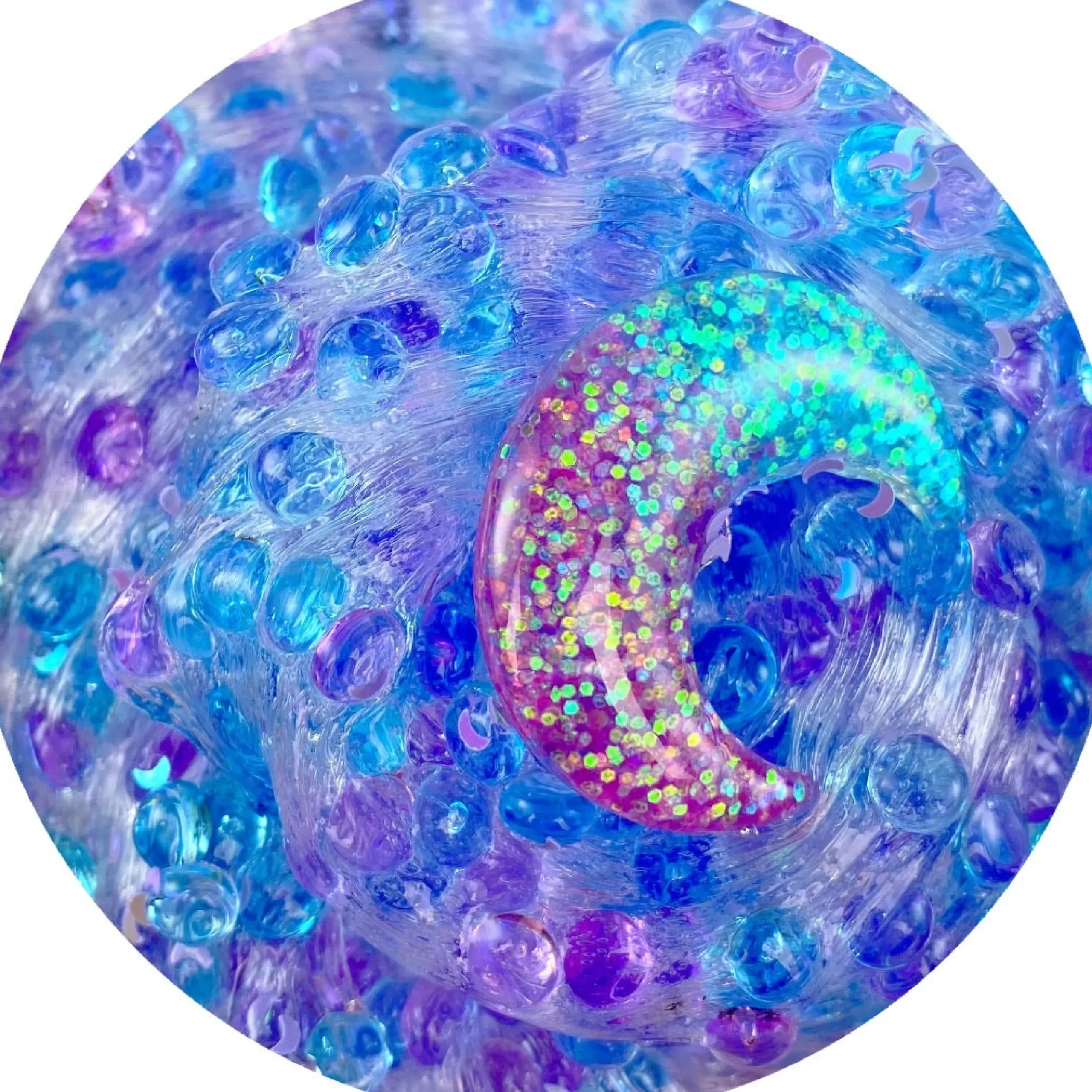 Clear Base Slime|Beaded Slime>Dope Slime Hypermoon