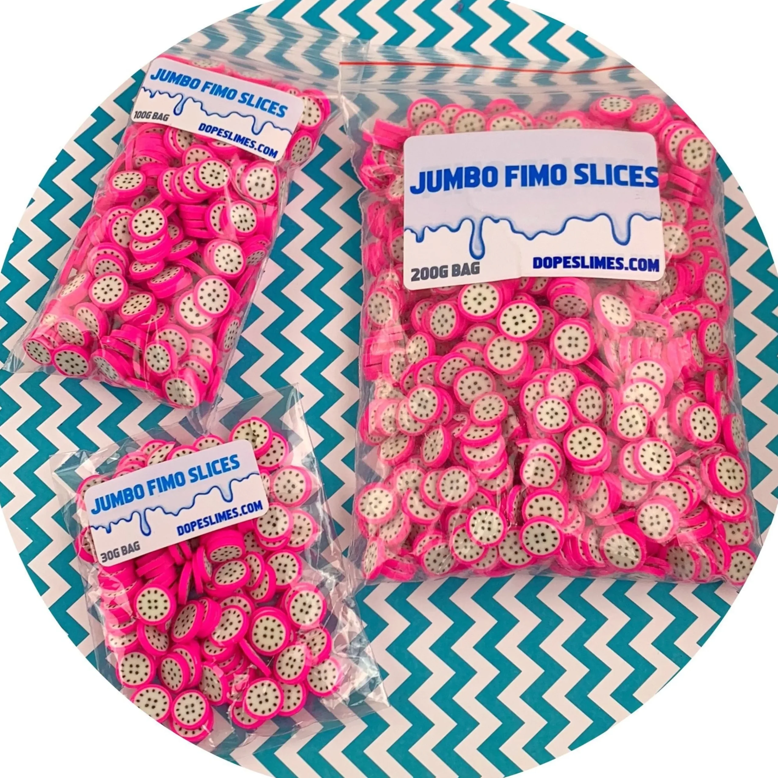 Slime Fimo Slices>Dope Slime Jumbo Dragon Fruit Fimo Slices