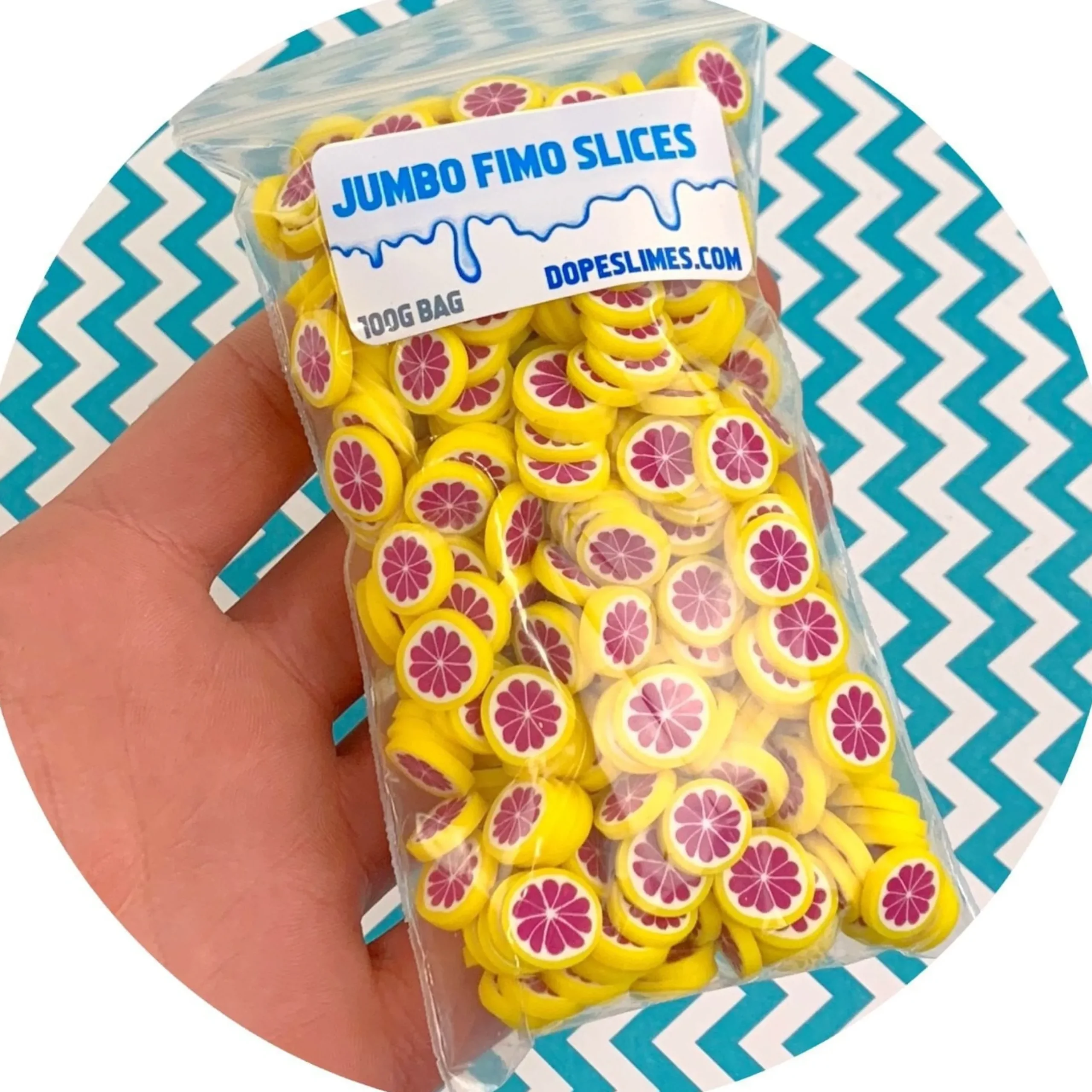 Slime Fimo Slices>Dope Slime Jumbo Grapefruit Fimo Slices