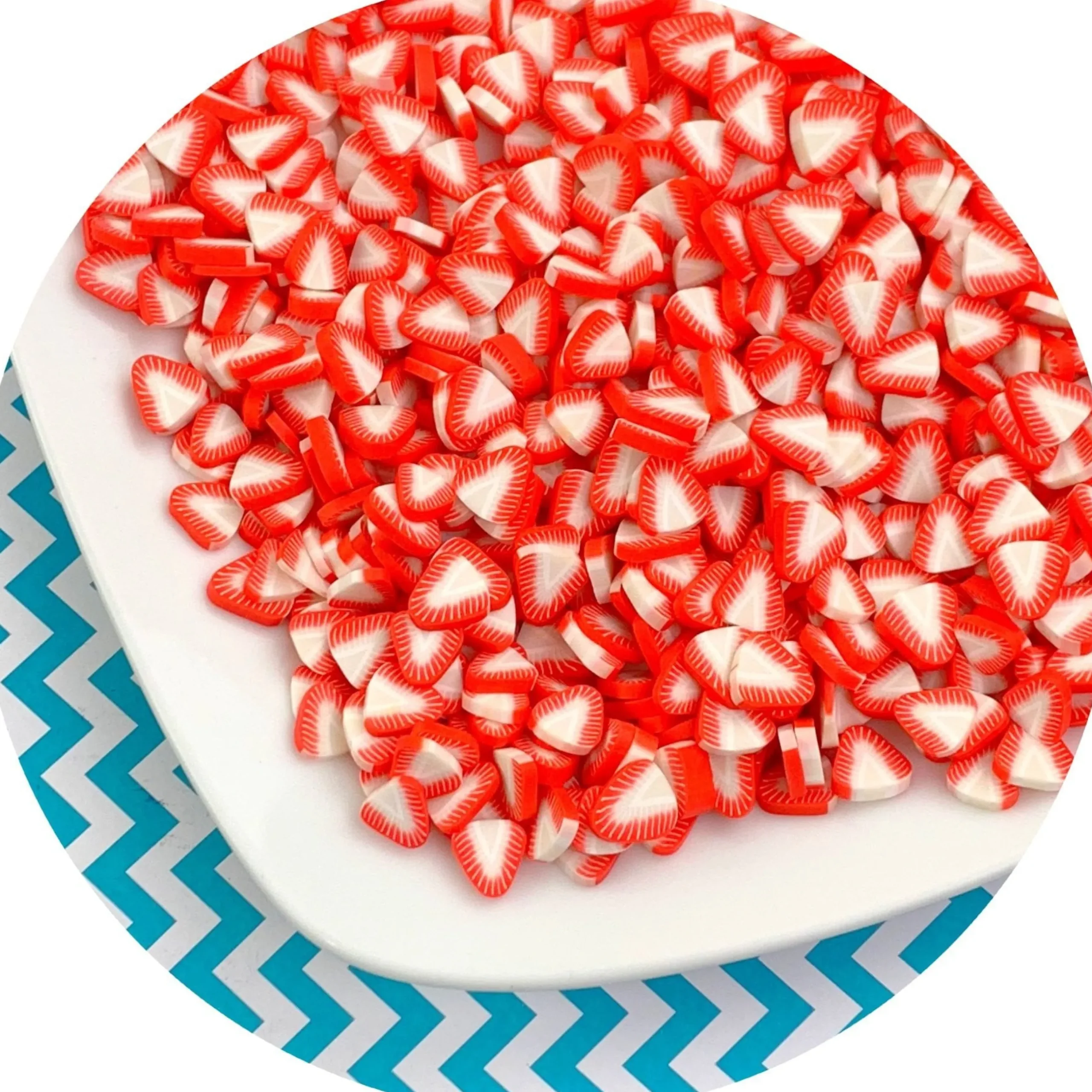 Slime Fimo Slices>Dope Slime Jumbo Strawberry Fimo Slices