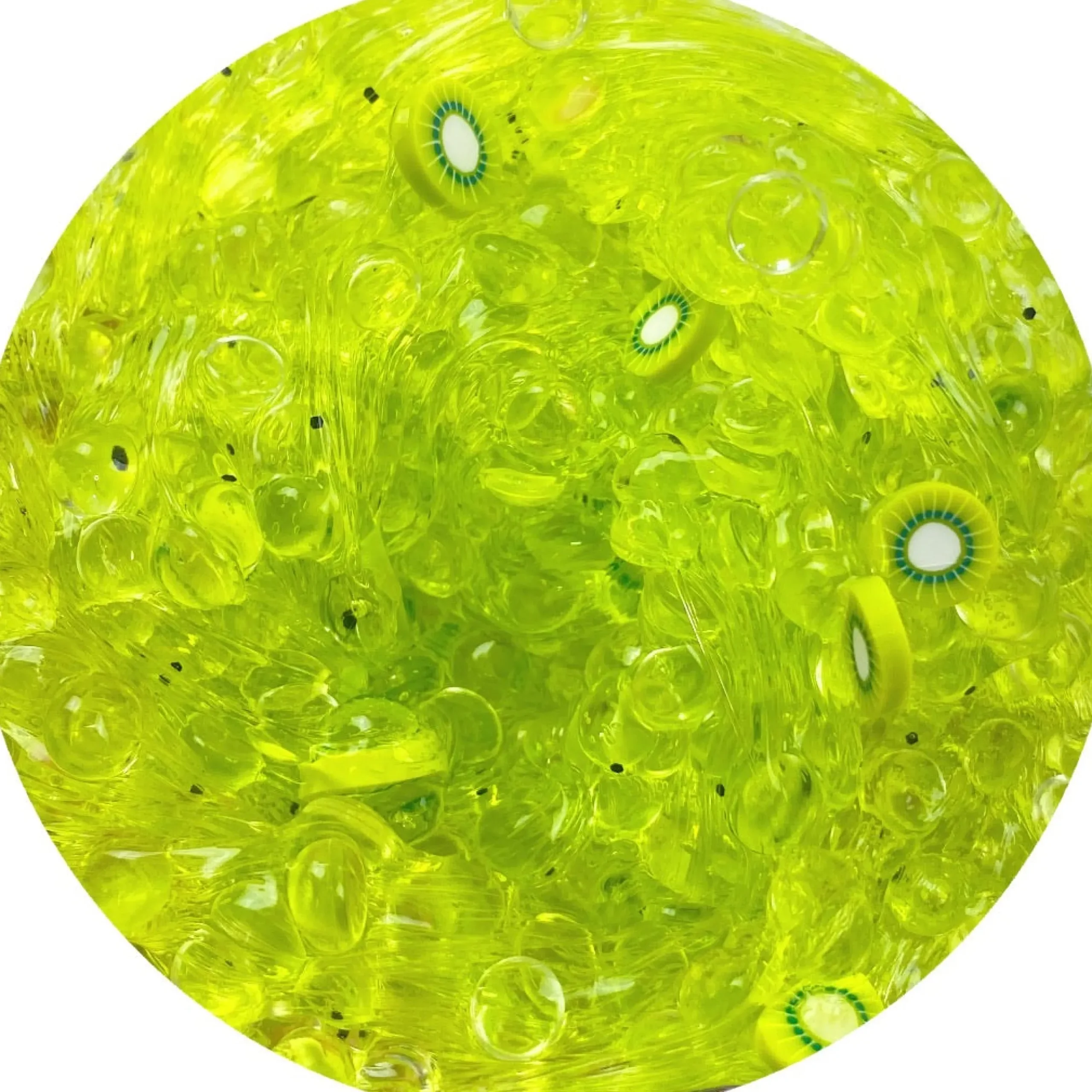 Clear Base Slime|Beaded Slime>Dope Slime Kiwi-Starfruit Refresher