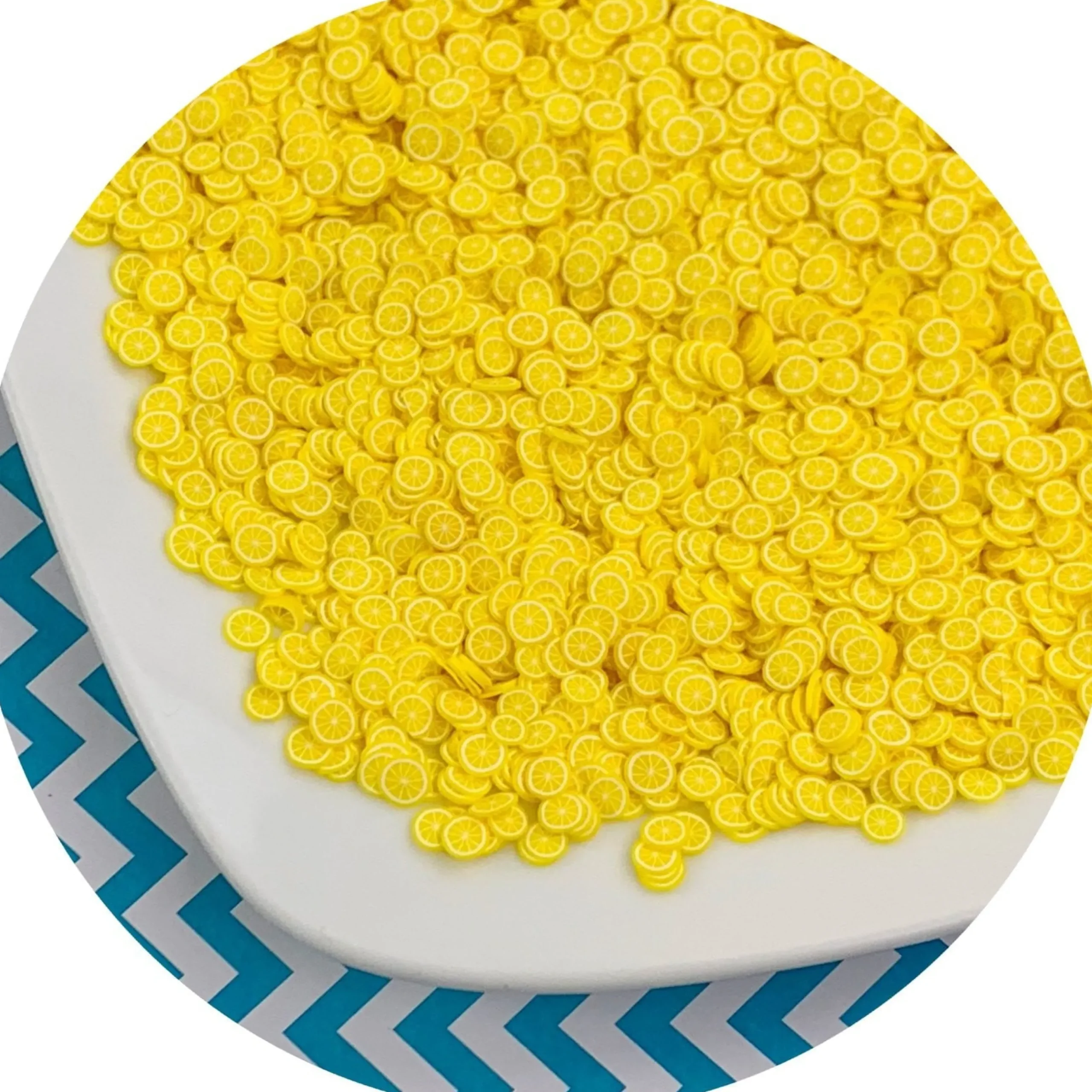 Slime Fimo Slices>Dope Slime Lemon Fimo Slices