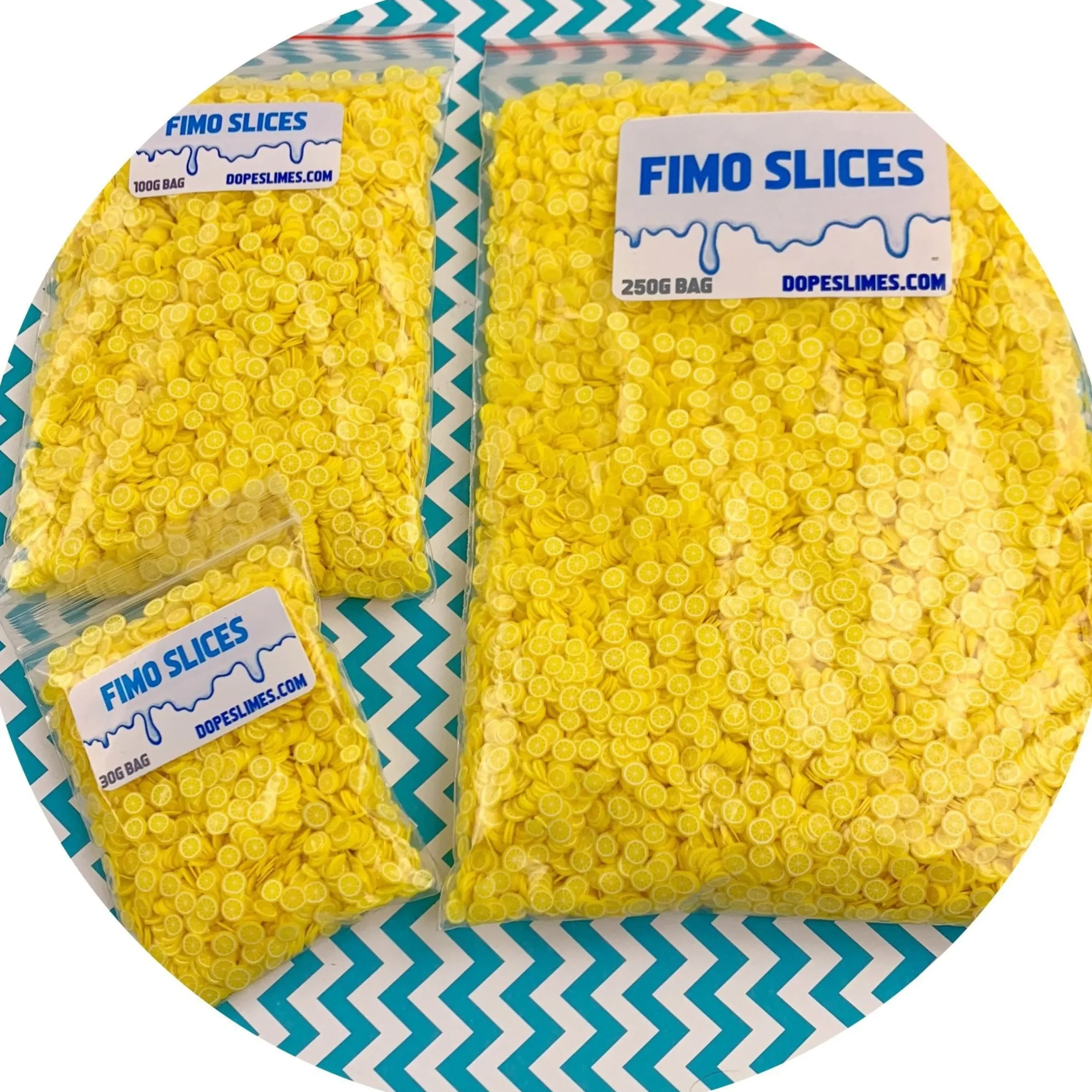 Slime Fimo Slices>Dope Slime Lemon Fimo Slices