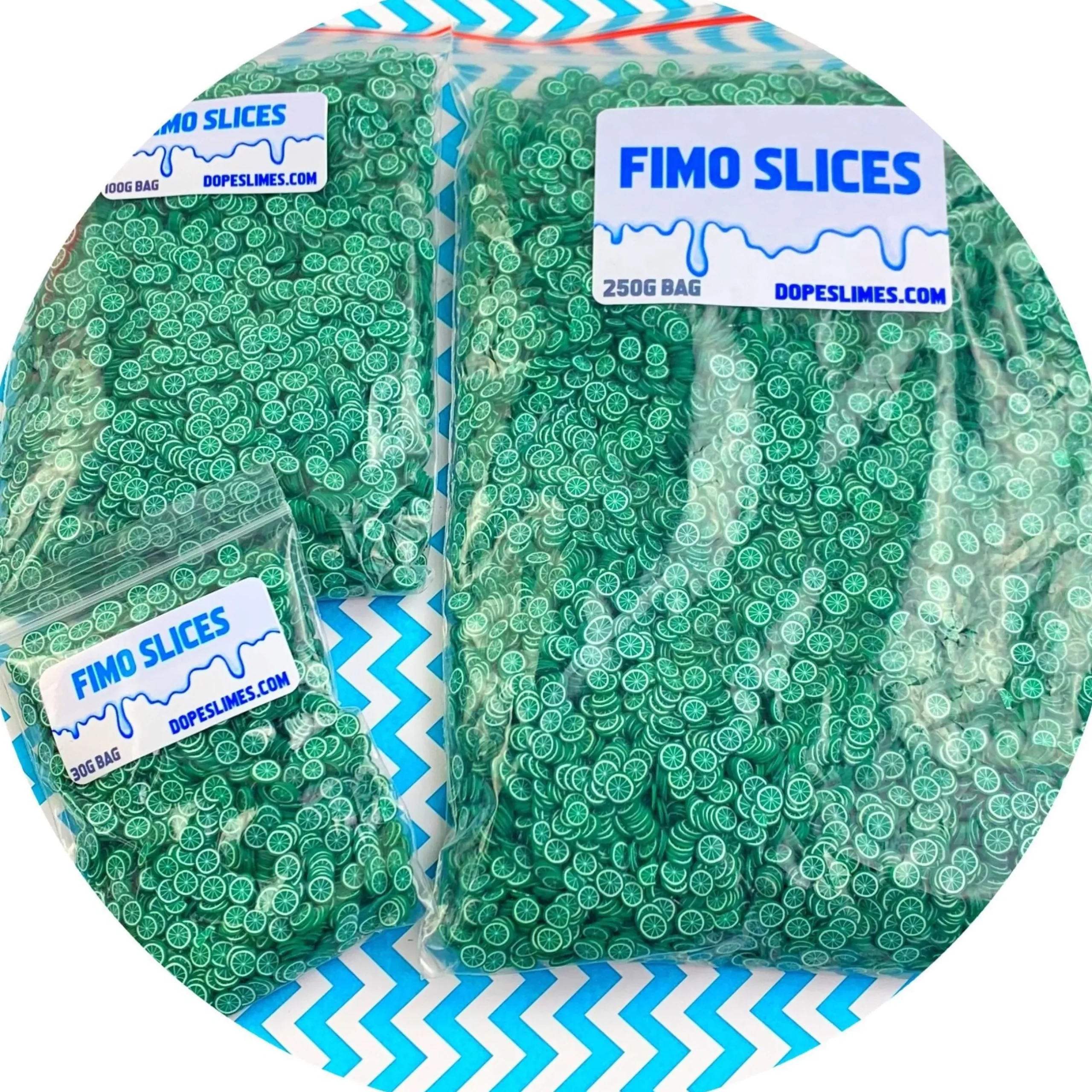 Slime Fimo Slices>Dope Slime Lime Fimo Slices