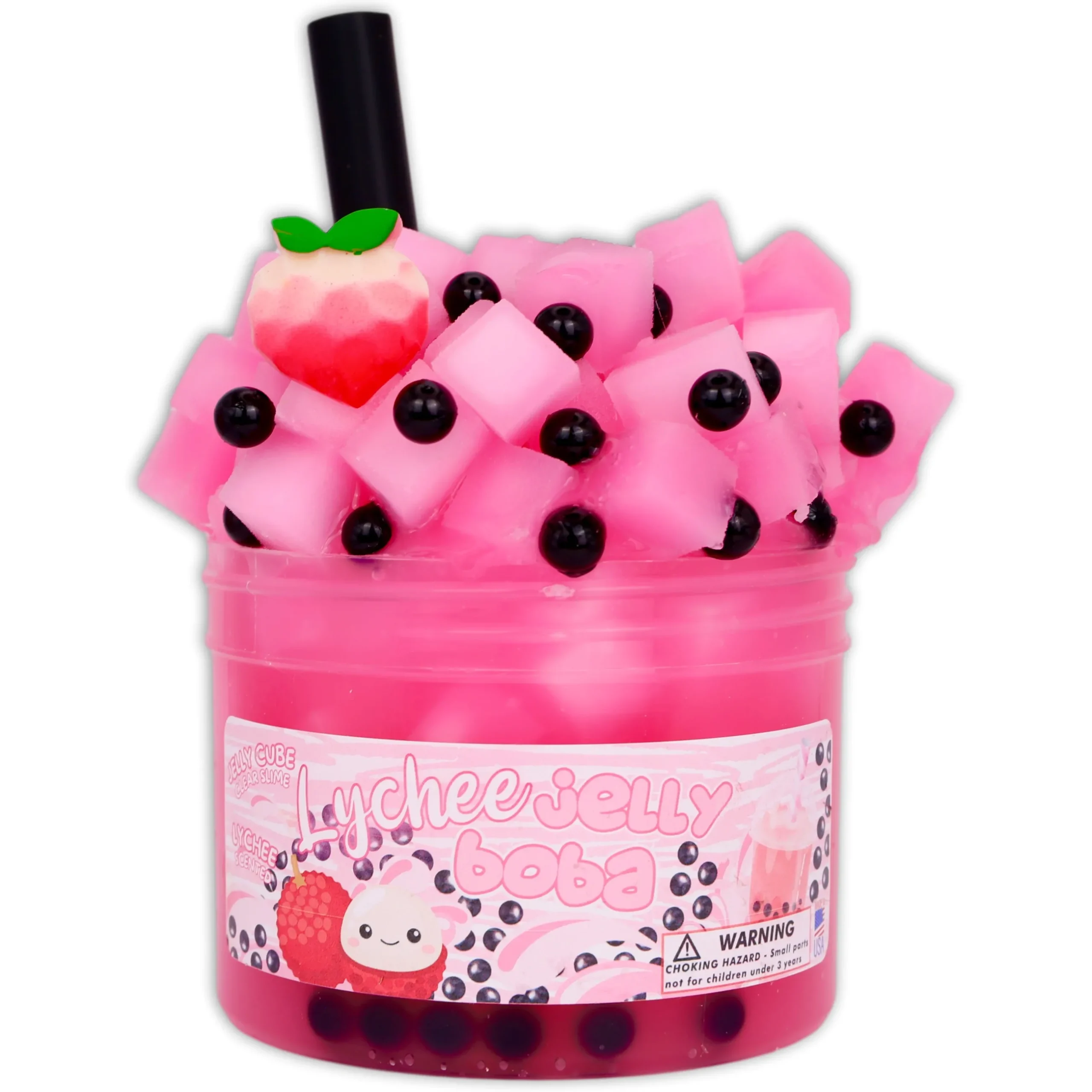 Unique Textured Slime|Clear Base Slime>Dope Slime Lychee Jelly Boba