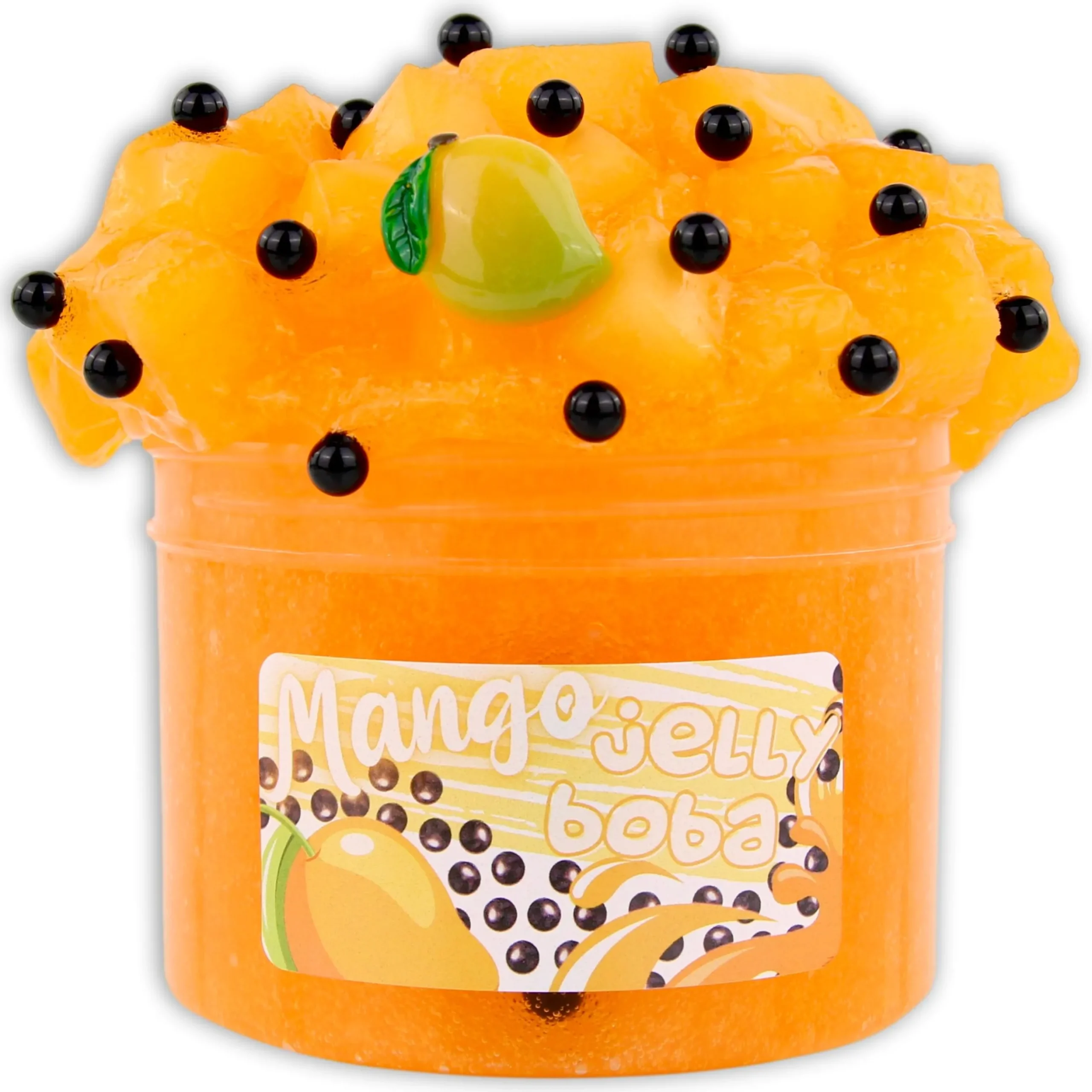 Clear Base Slime|Unique Textured Slime>Dope Slime Mango Jelly Boba