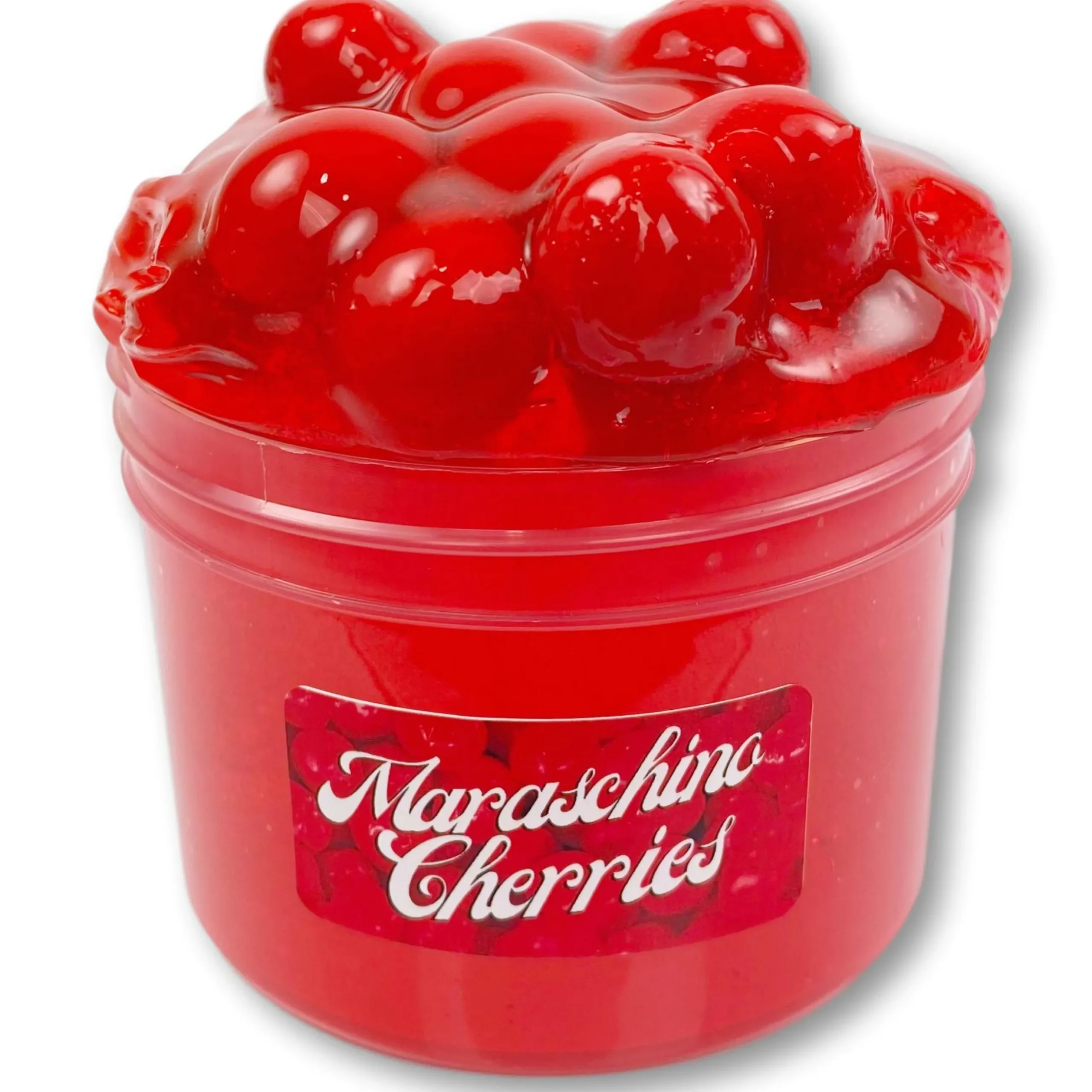 Clear Base Slime>Dope Slime Maraschino Cherry
