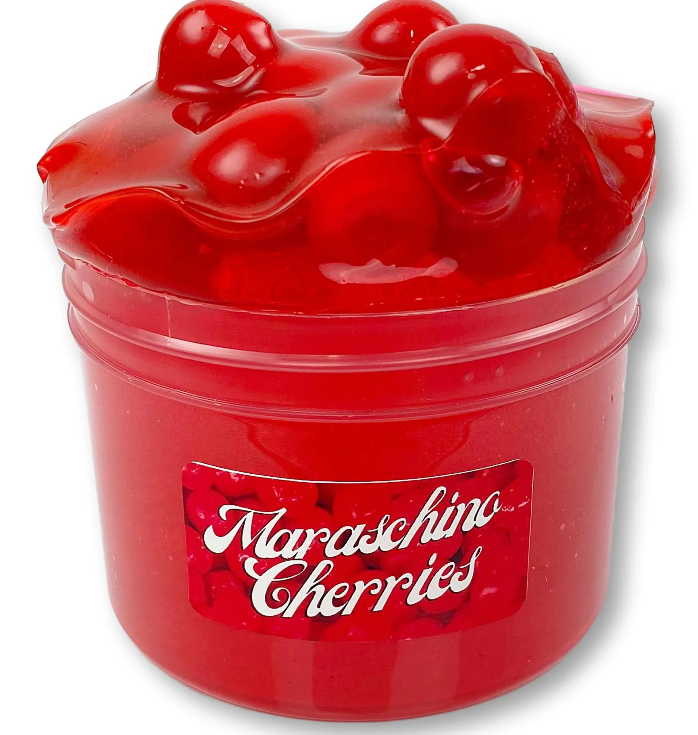 Clear Base Slime>Dope Slime Maraschino Cherry