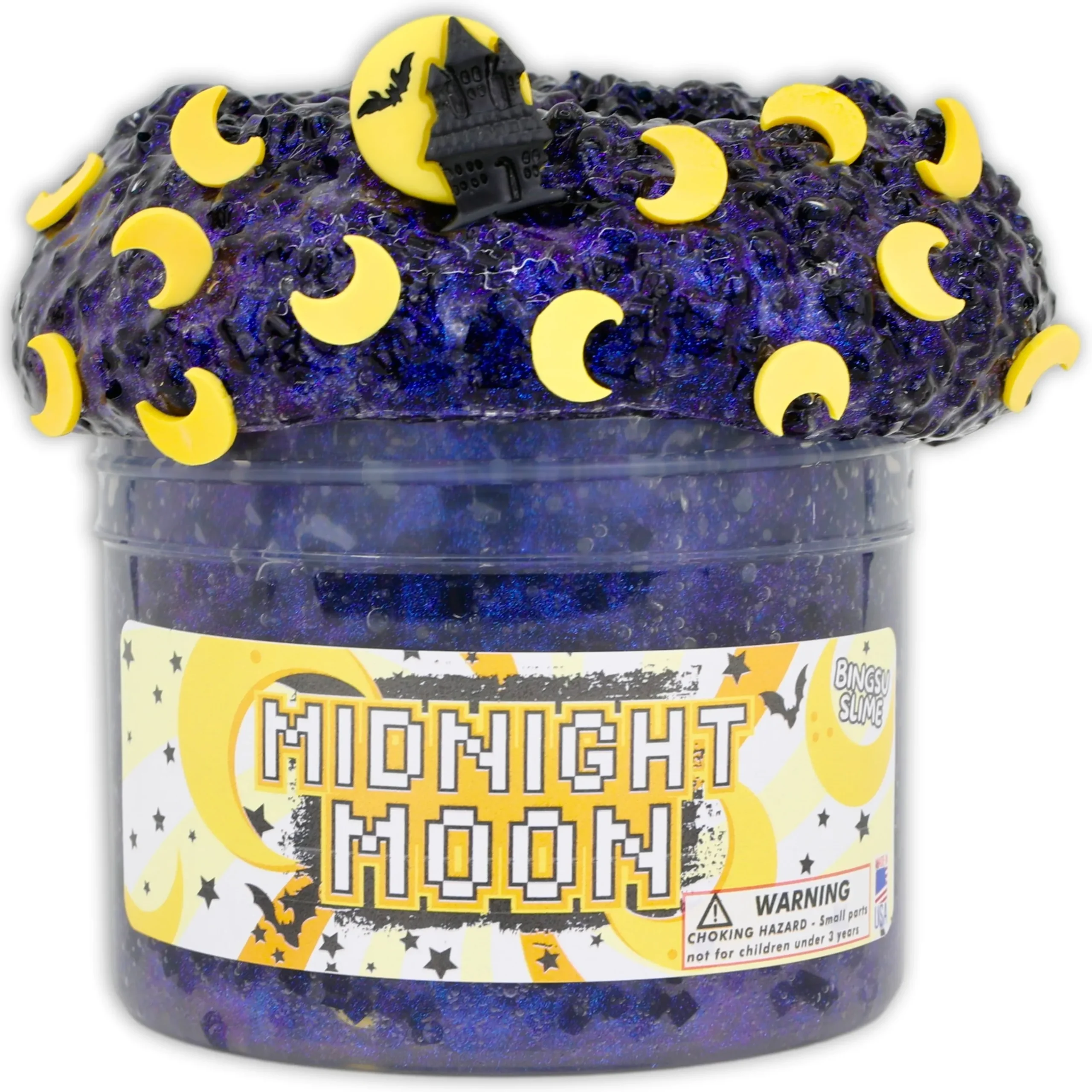 Clear Base Slime|Beaded Slime>Dope Slime Midnight Moon