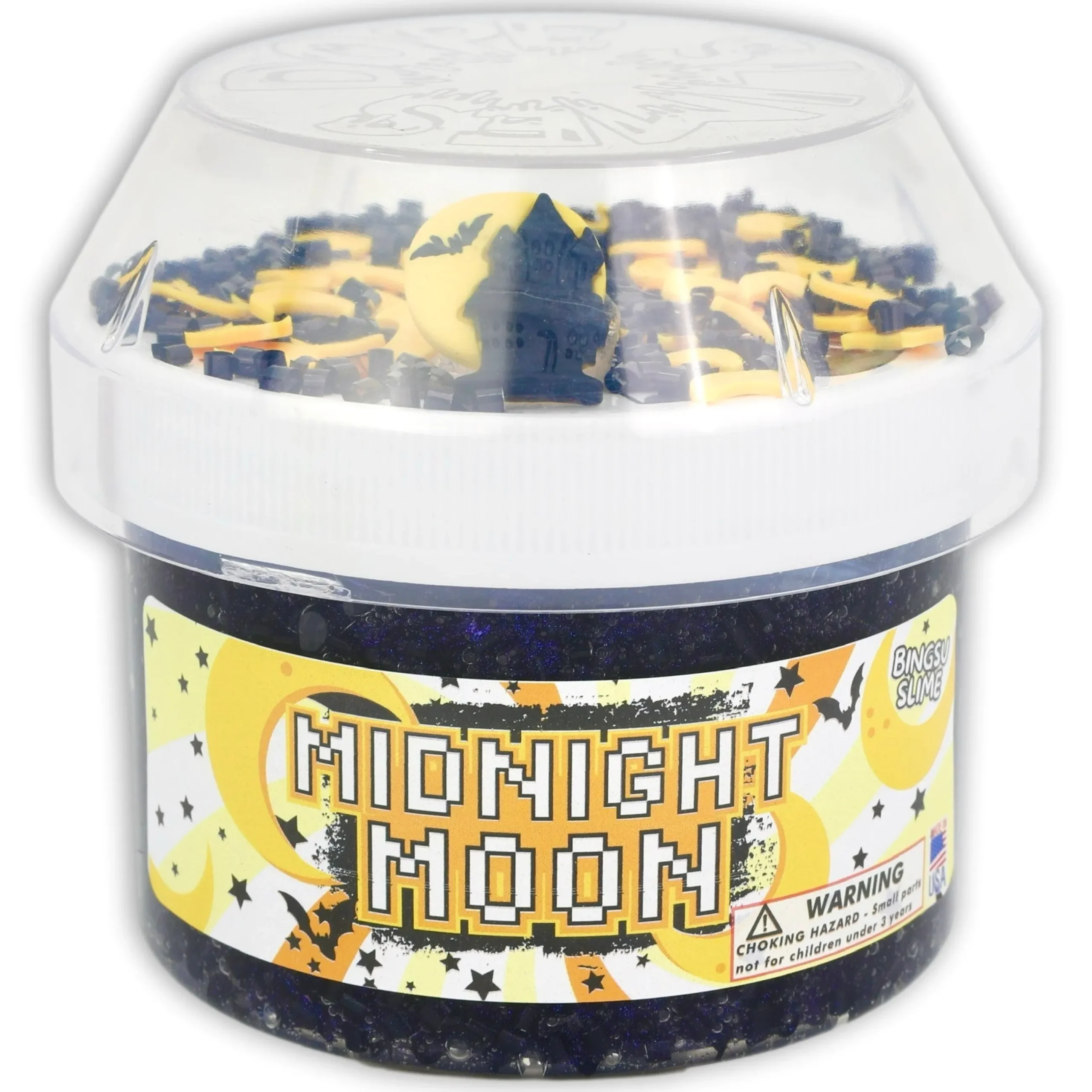 Clear Base Slime|Beaded Slime>Dope Slime Midnight Moon
