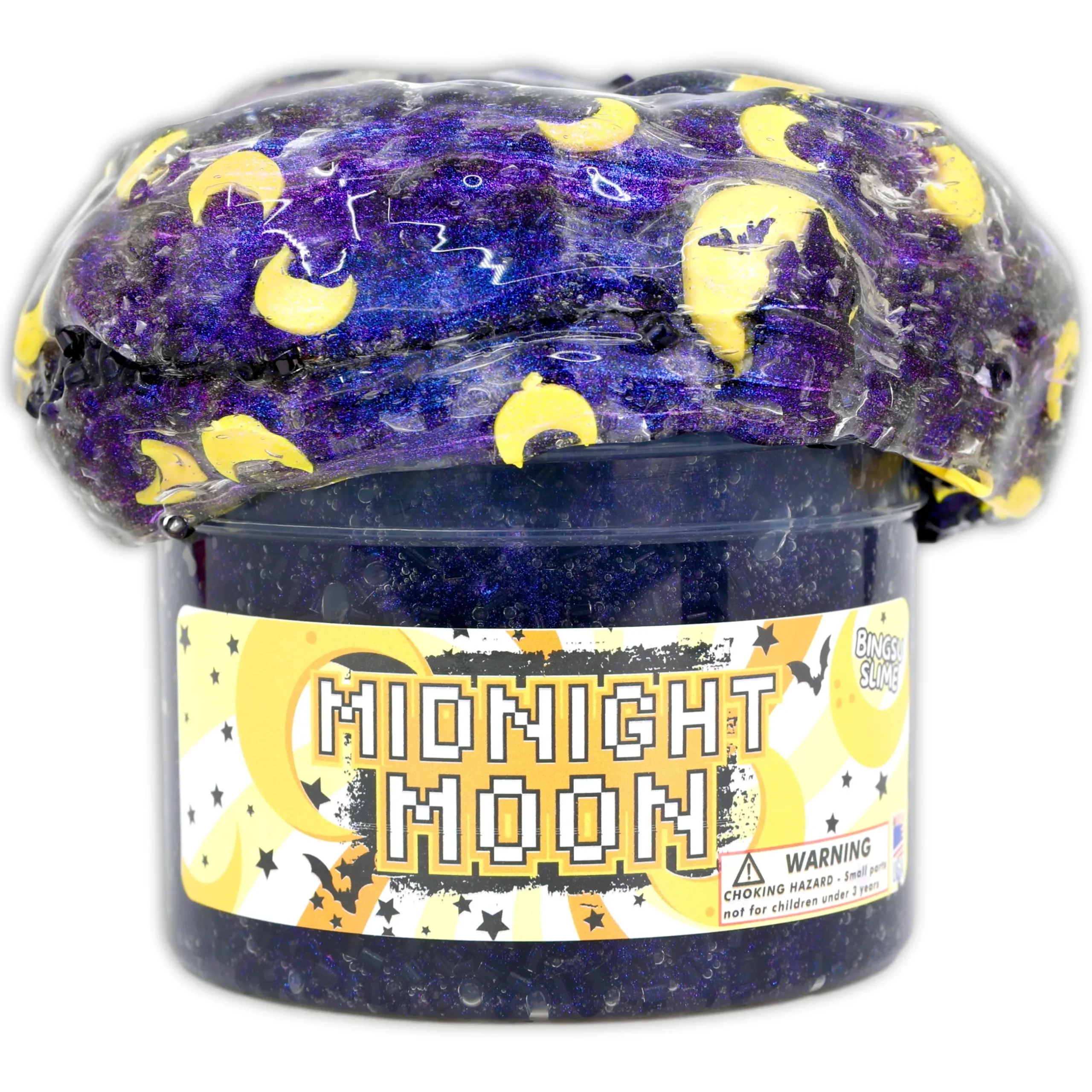 Clear Base Slime|Beaded Slime>Dope Slime Midnight Moon