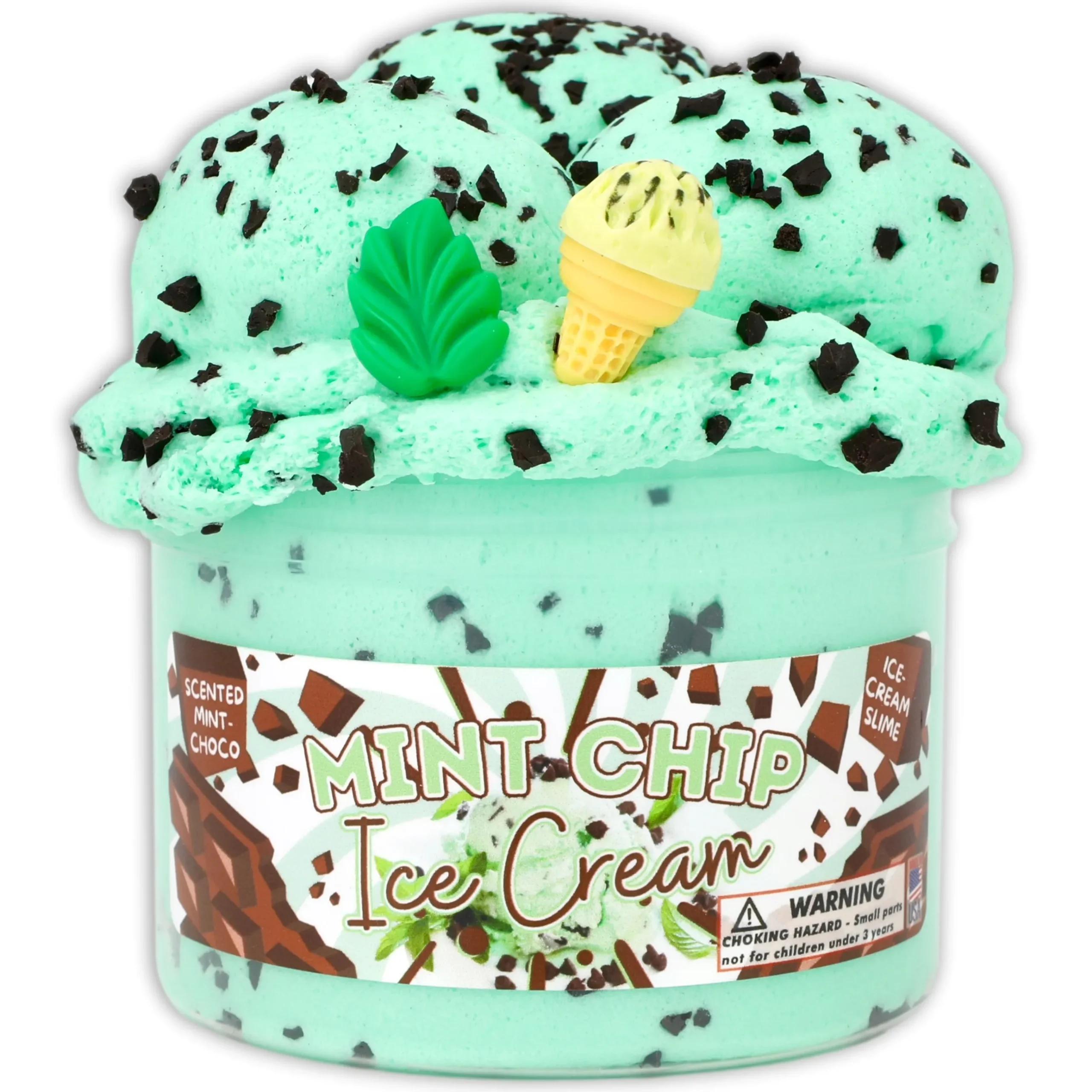 Ice-Cream Slimes|Unique Textured Slime>Dope Slime Mint Chip Ice-Cream