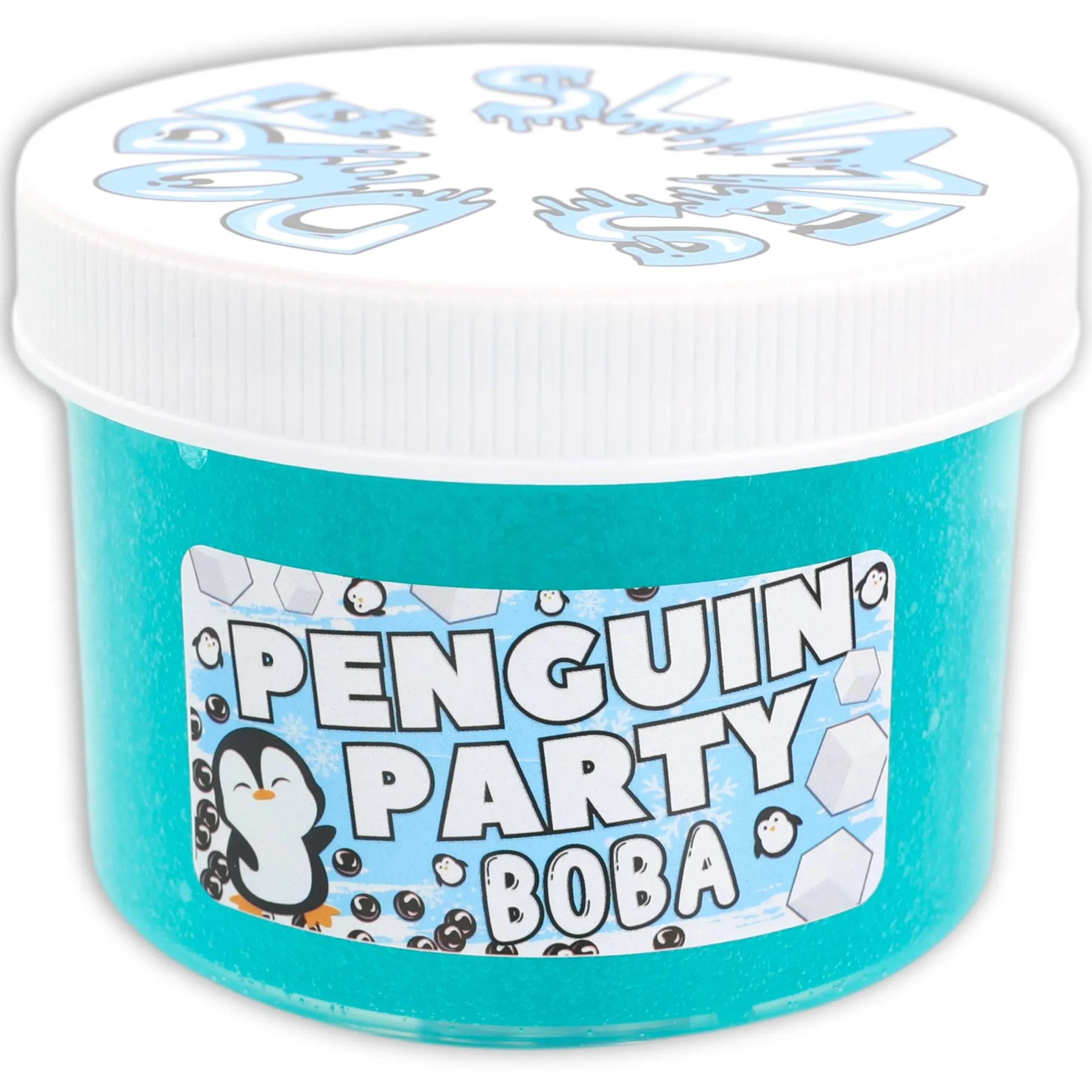 Clear Base Slime|Christmas Slimes>Dope Slime Penguin Party Boba