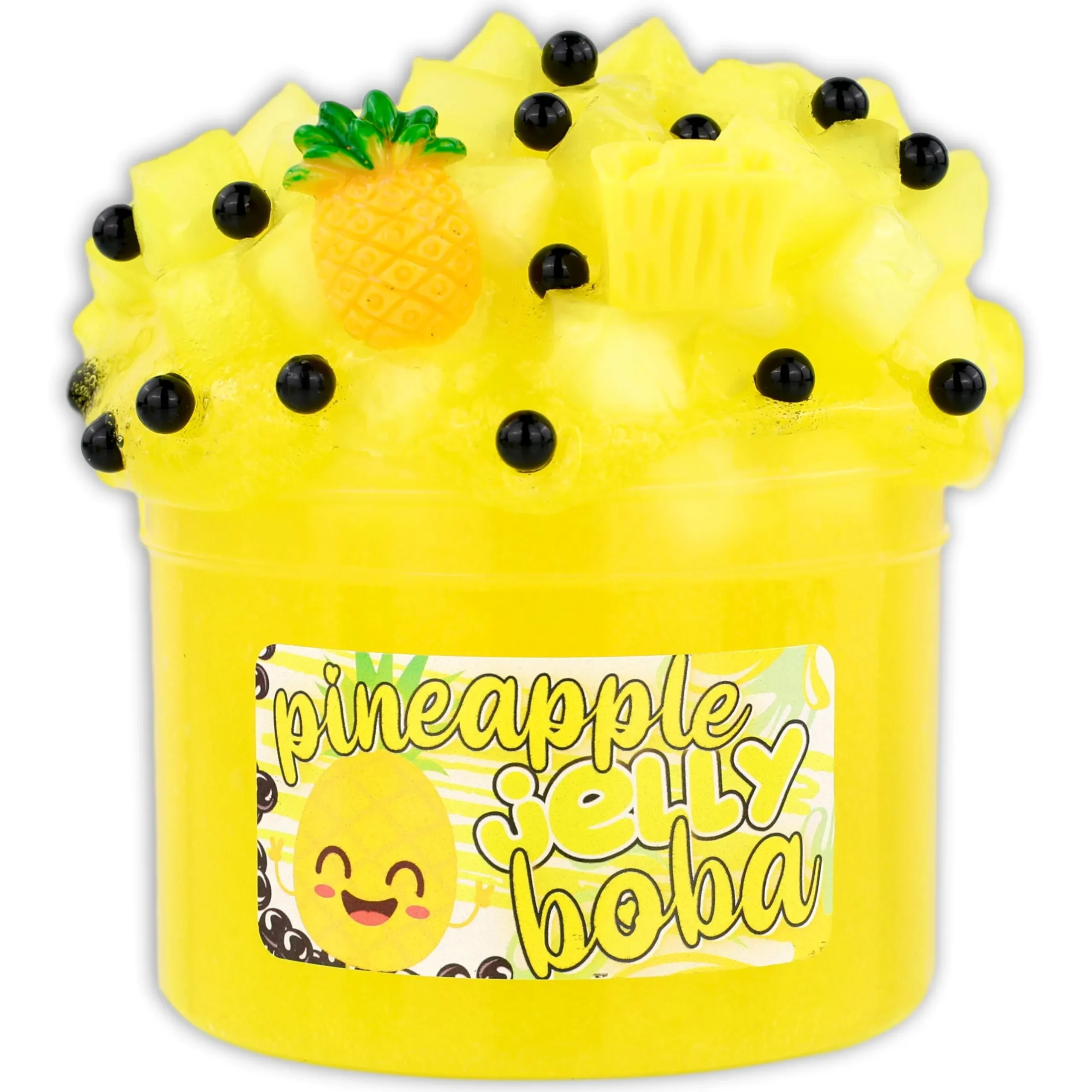 Clear Base Slime|Unique Textured Slime>Dope Slime Pineapple Jelly Boba