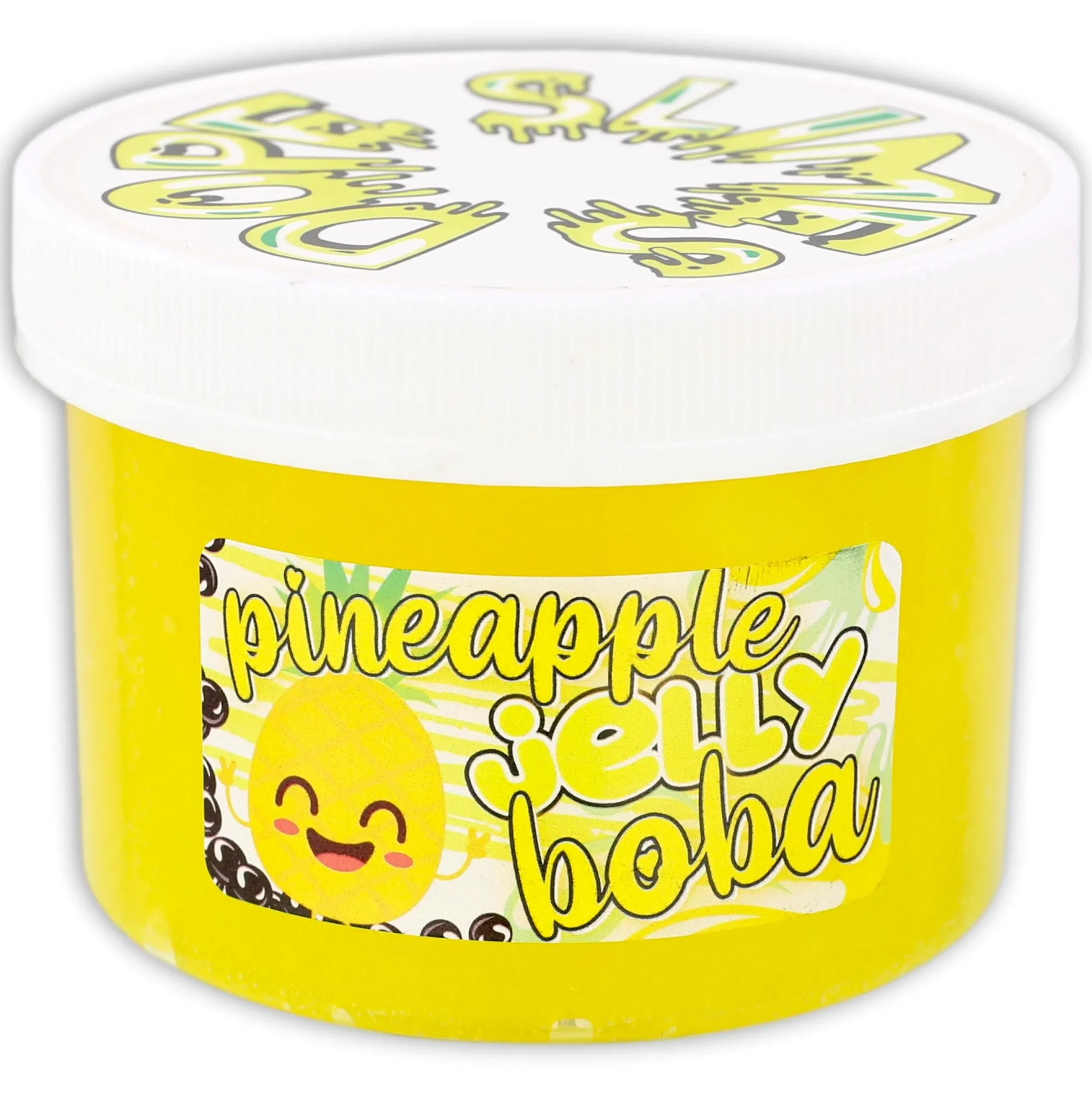 Clear Base Slime|Unique Textured Slime>Dope Slime Pineapple Jelly Boba