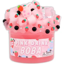 Clear Base Slime>Dope Slime Pink Drink Jelly Boba