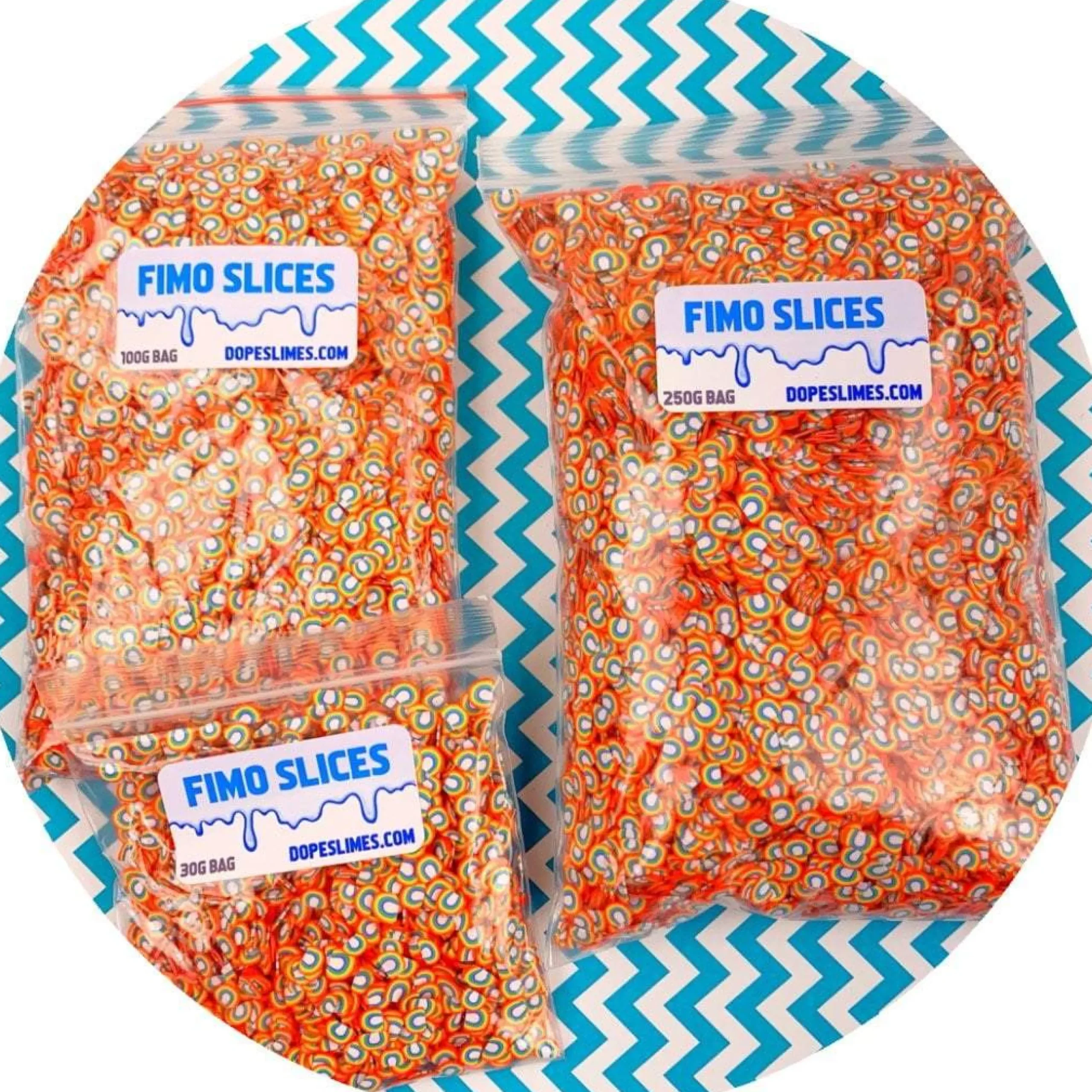 Slime Fimo Slices>Dope Slime Rainbow Fimo Slices