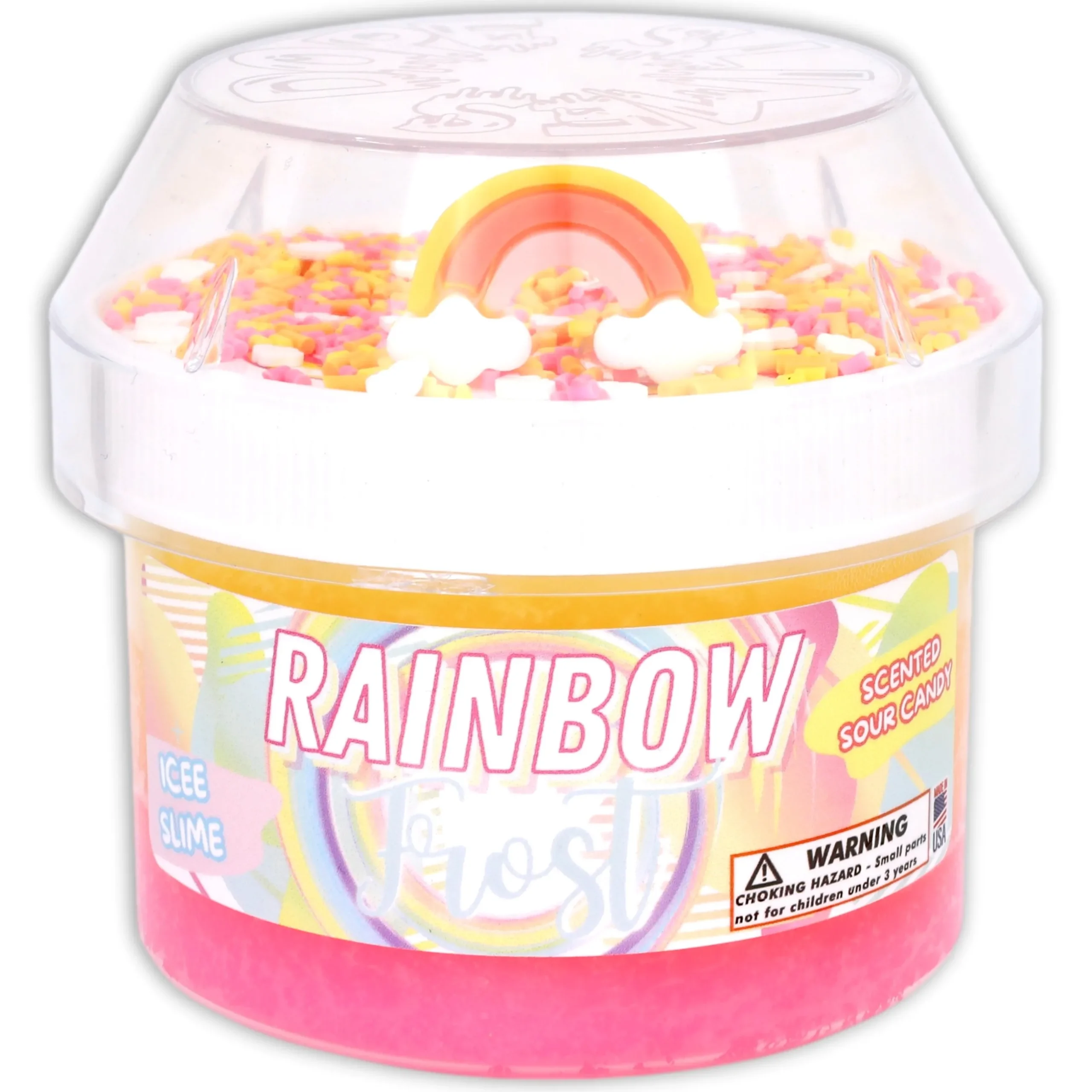 Clear Base Slime|Icee Slime>Dope Slime Rainbow Frost