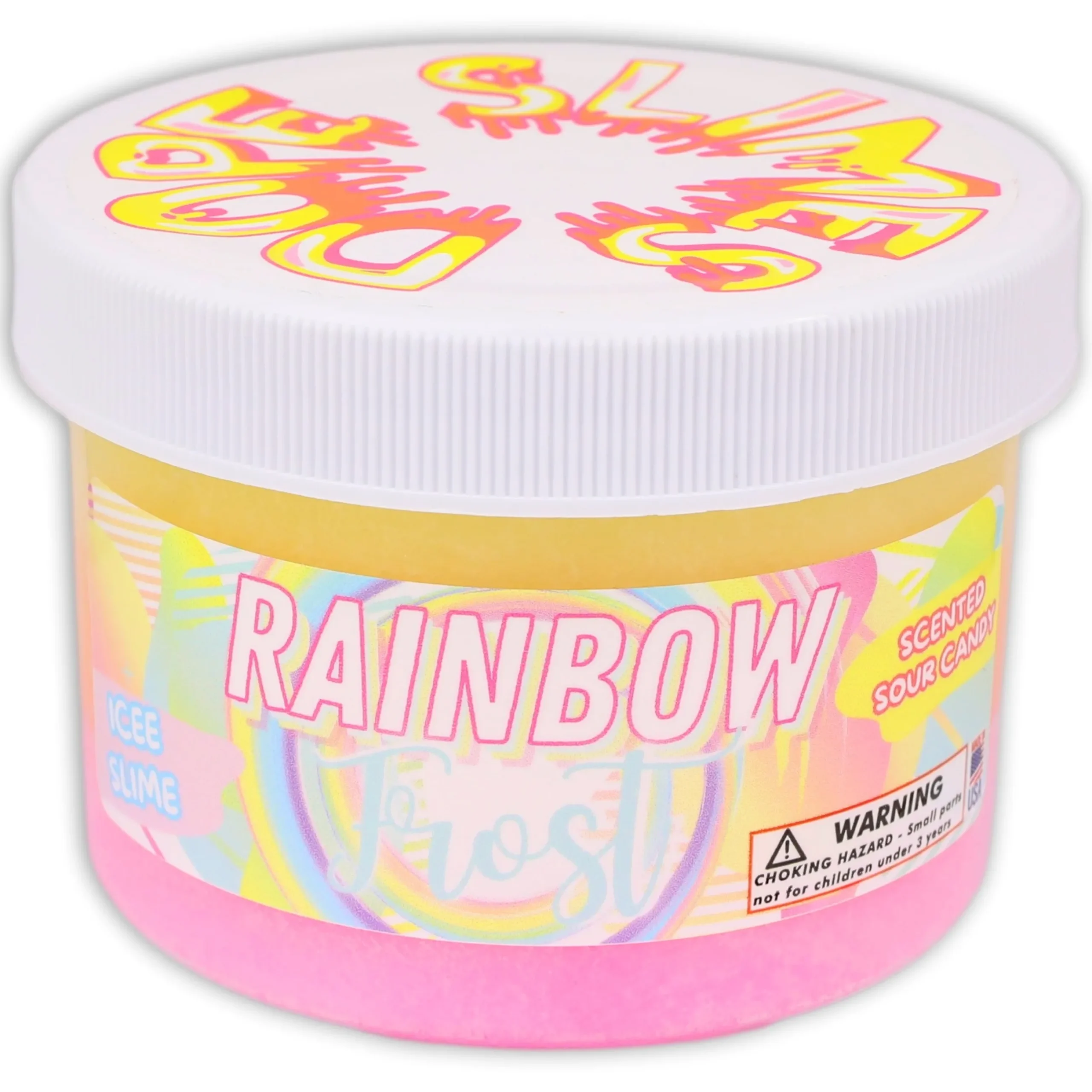 Clear Base Slime|Icee Slime>Dope Slime Rainbow Frost