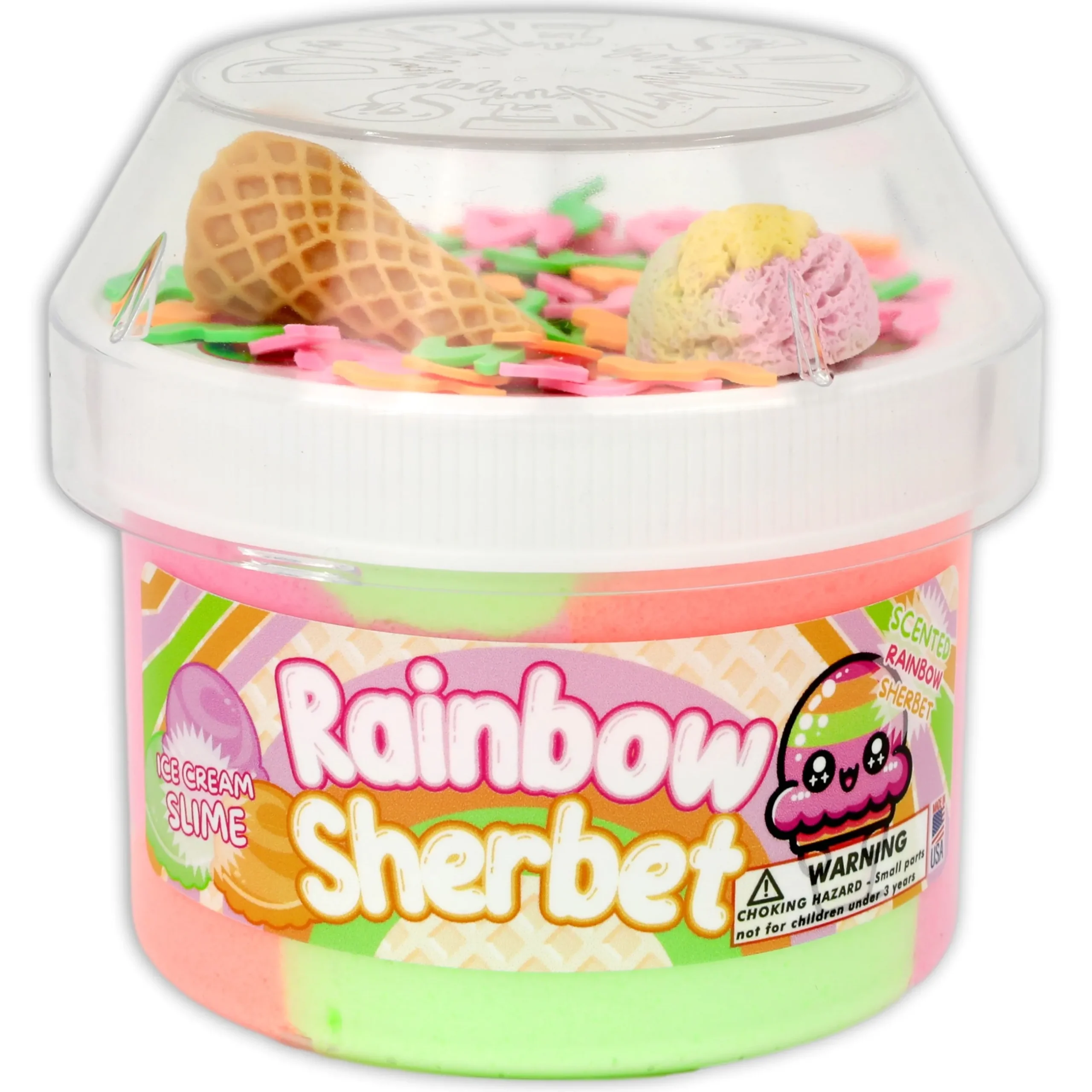 Ice-Cream Slimes|Unique Textured Slime>Dope Slime Rainbow Sherbet
