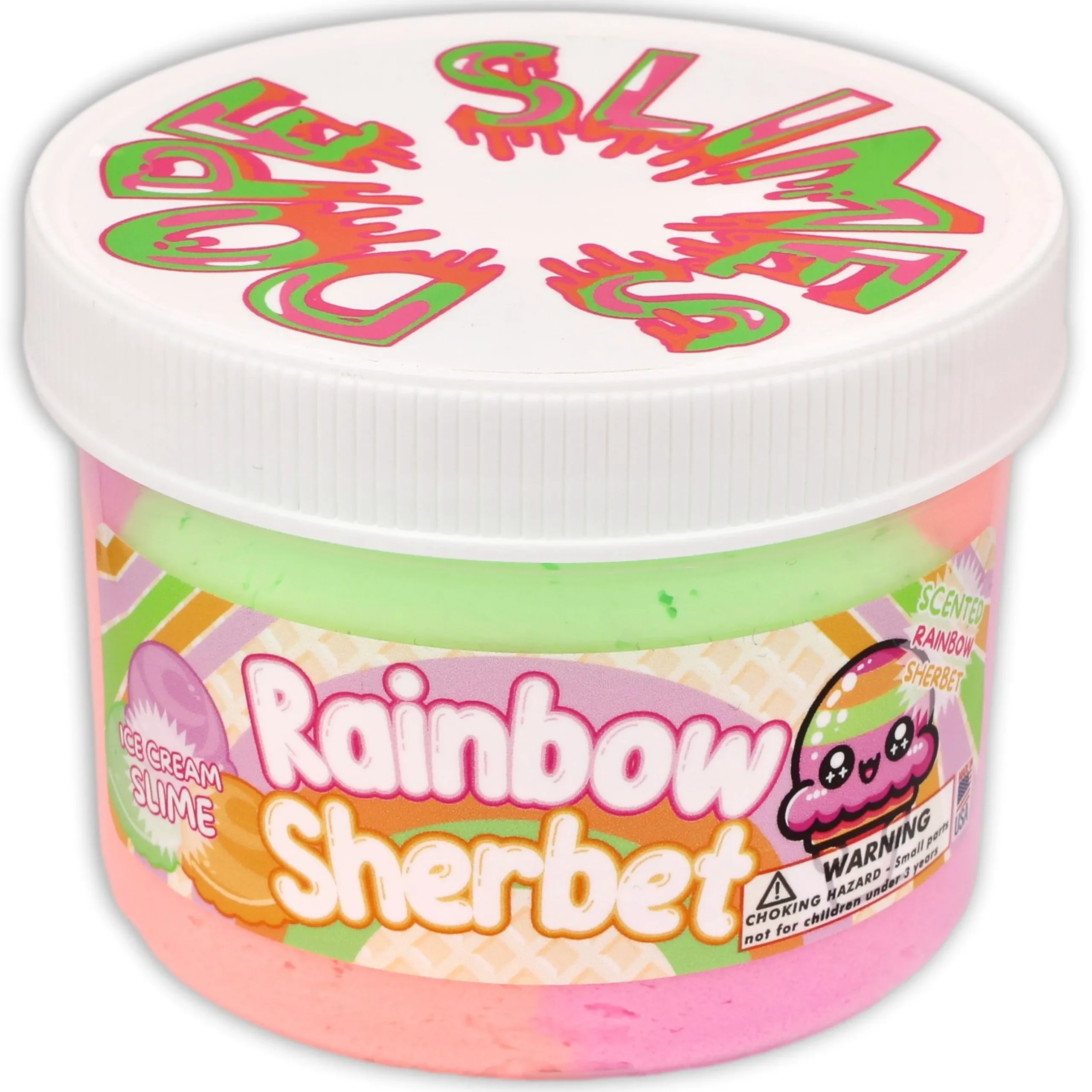 Ice-Cream Slimes|Unique Textured Slime>Dope Slime Rainbow Sherbet