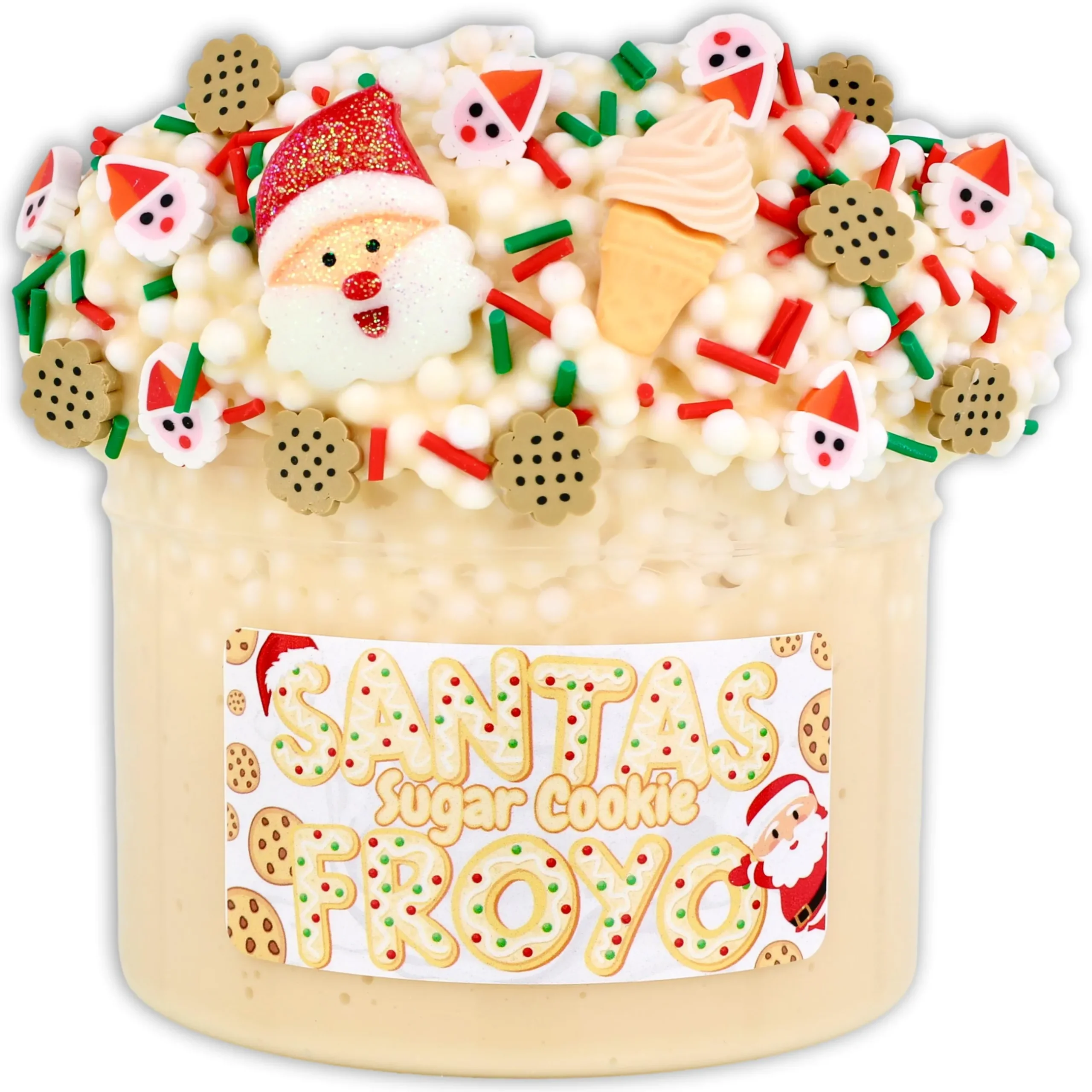 Beaded Slime|Christmas Slimes>Dope Slime Santas Sugar Cookie Froyo
