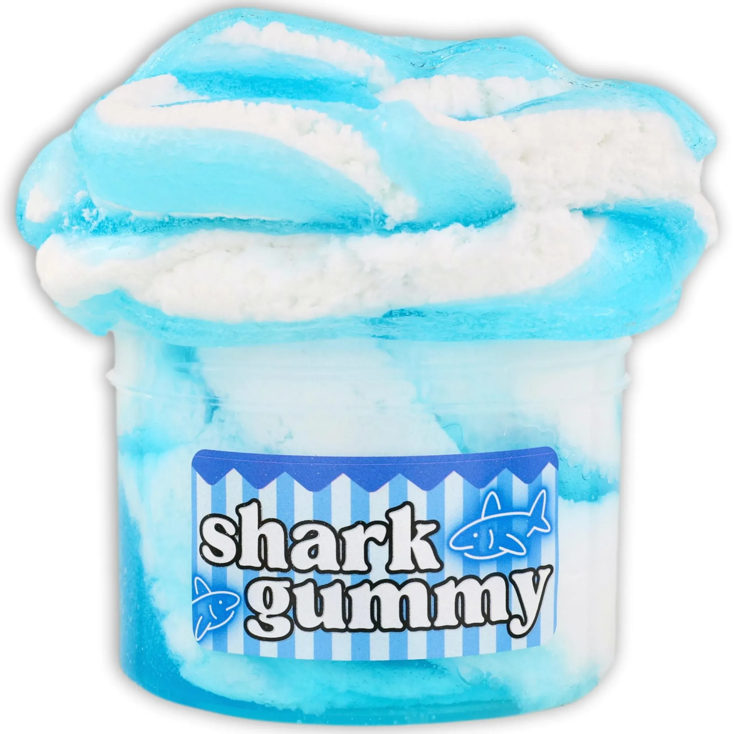 Clear Base Slime|Ice-Cream Slimes>Dope Slime Shark Gummy