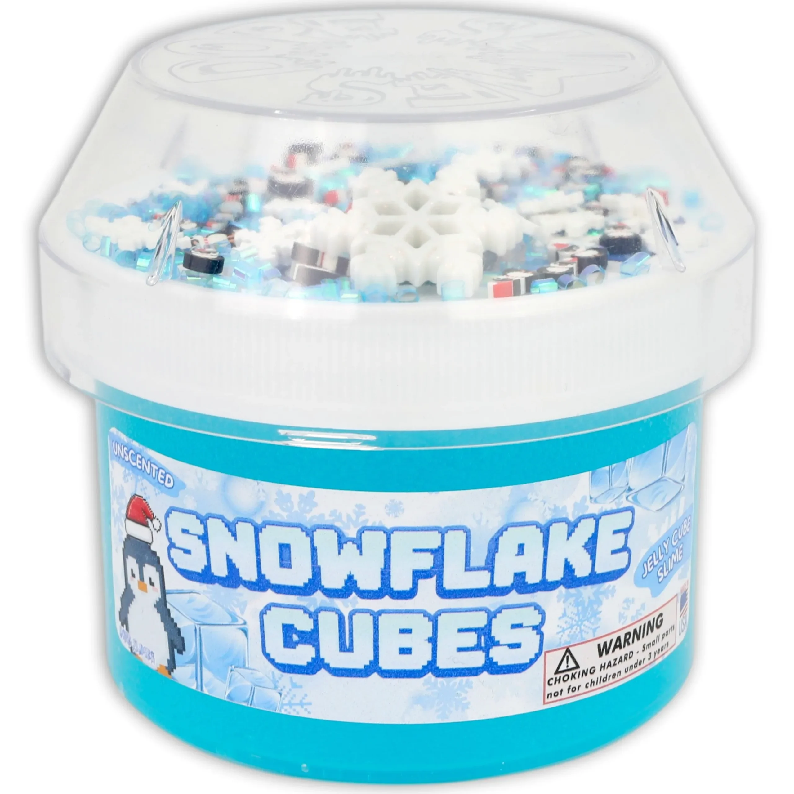 Clear Base Slime|Christmas Slimes>Dope Slime Snowflake Cubes