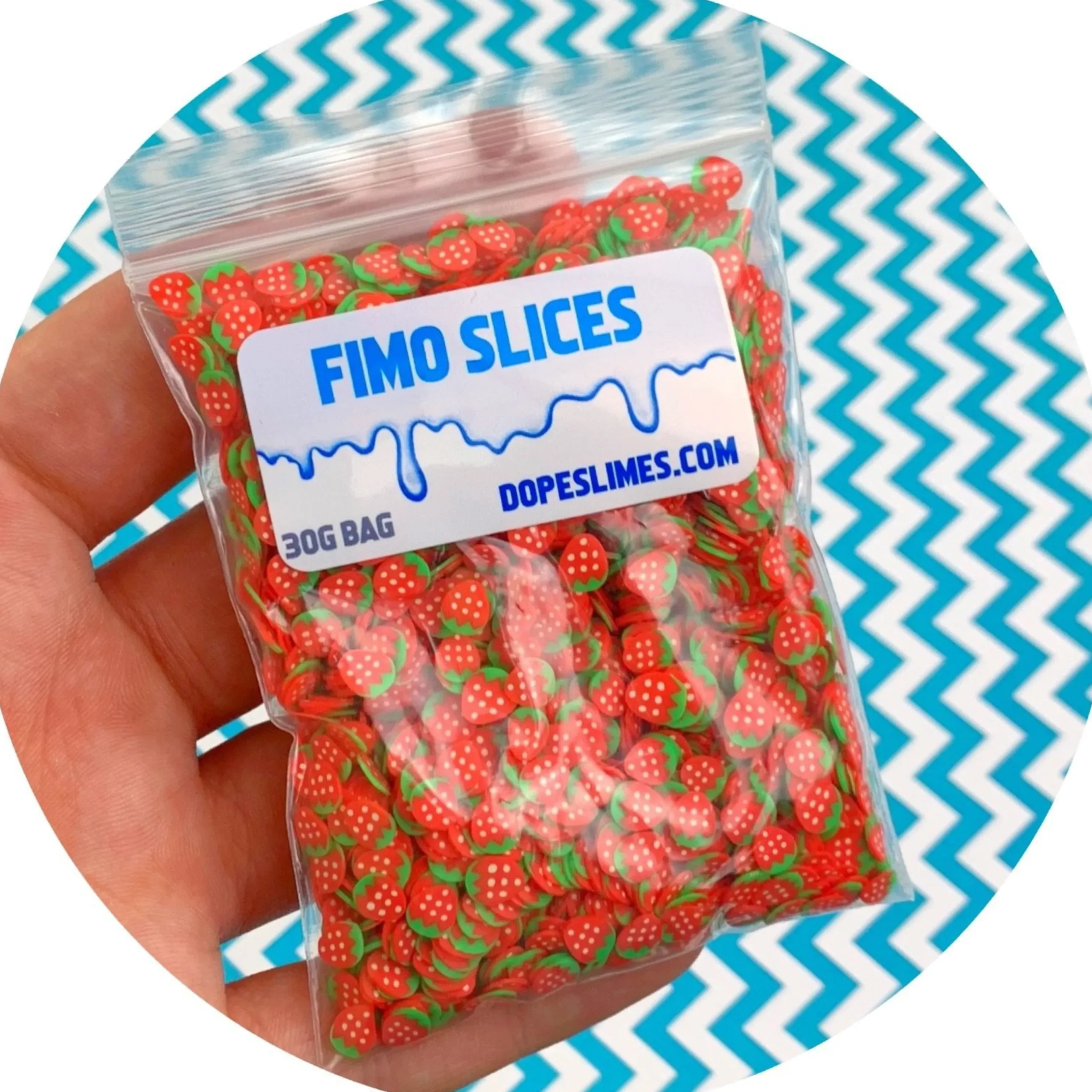 Slime Fimo Slices>Dope Slime Strawberry Fimo Slices