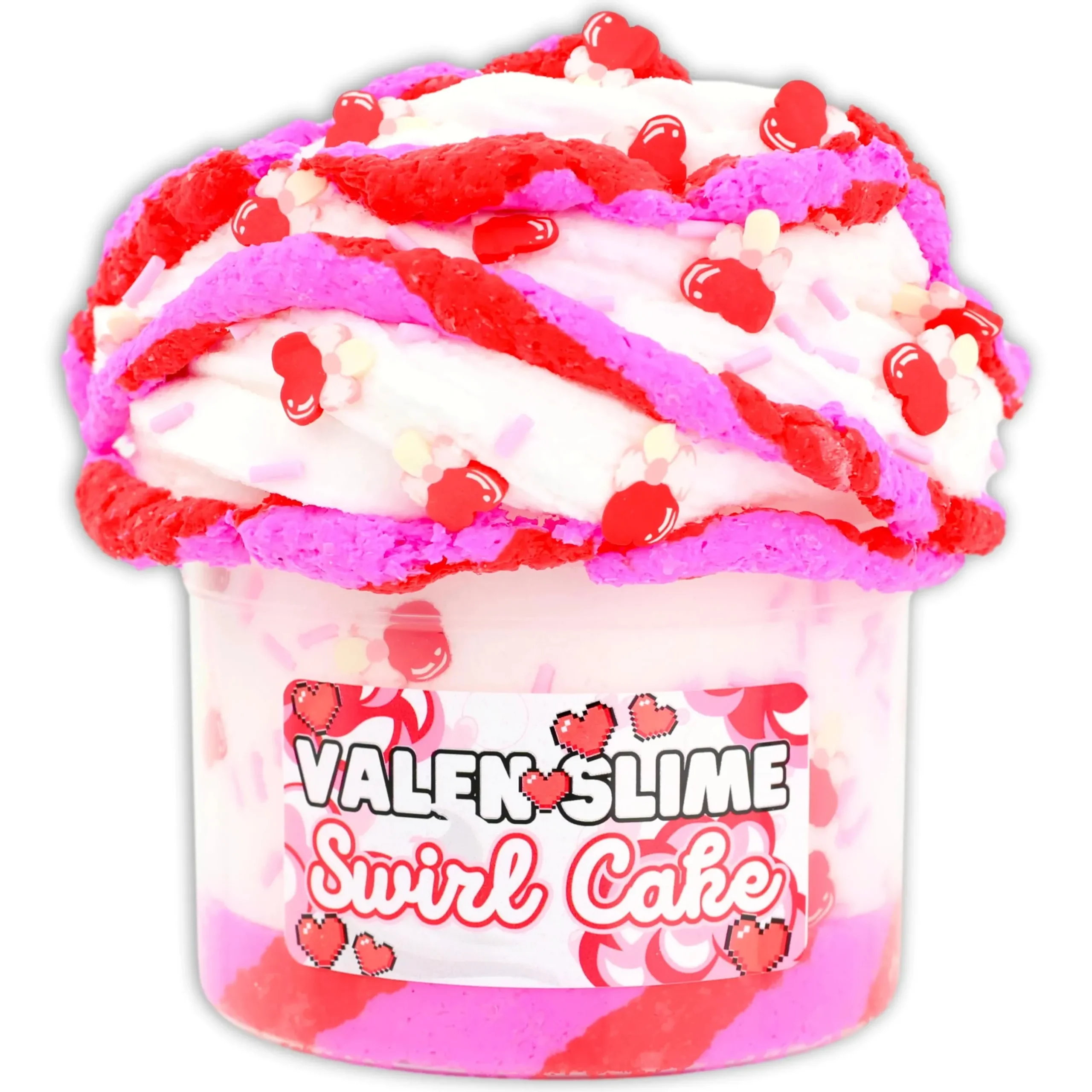Ice-Cream Slimes|Unique Textured Slime>Dope Slime Valenslime Swirl Cake